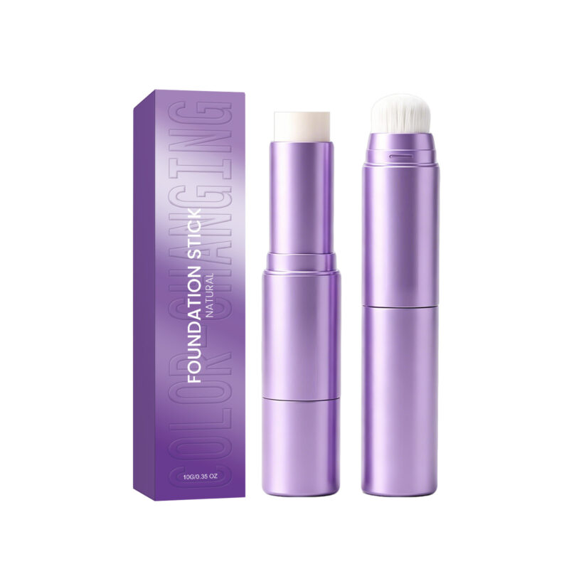 Two-in-One Color-Changing Foundation Stick (Natural Shade) Hydrating Flawless Matte Concealer