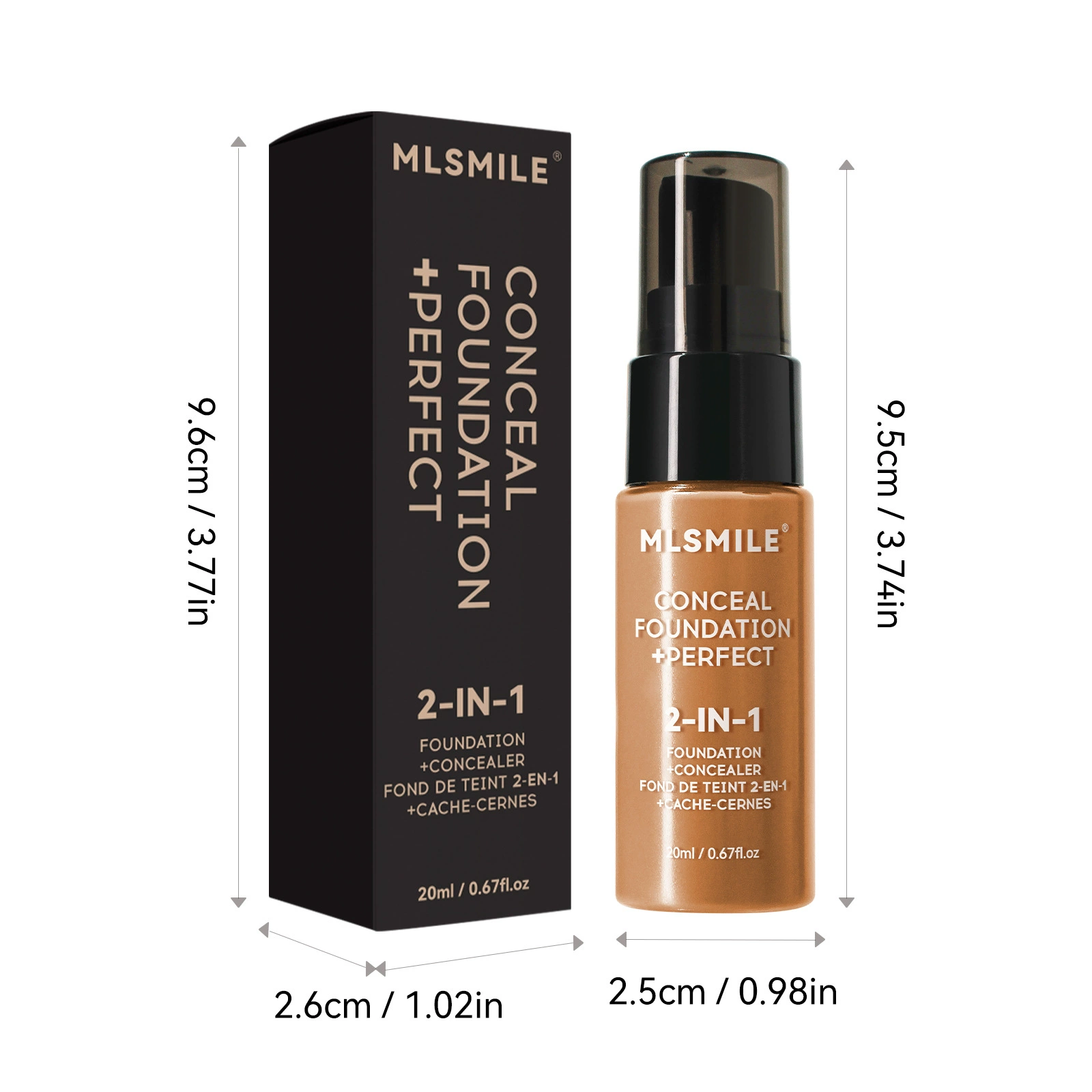 Oil control concealer moisturizing lasting 6-color liquid foundation matte oil control concealer foundation make-up European American makeup liquid foundation