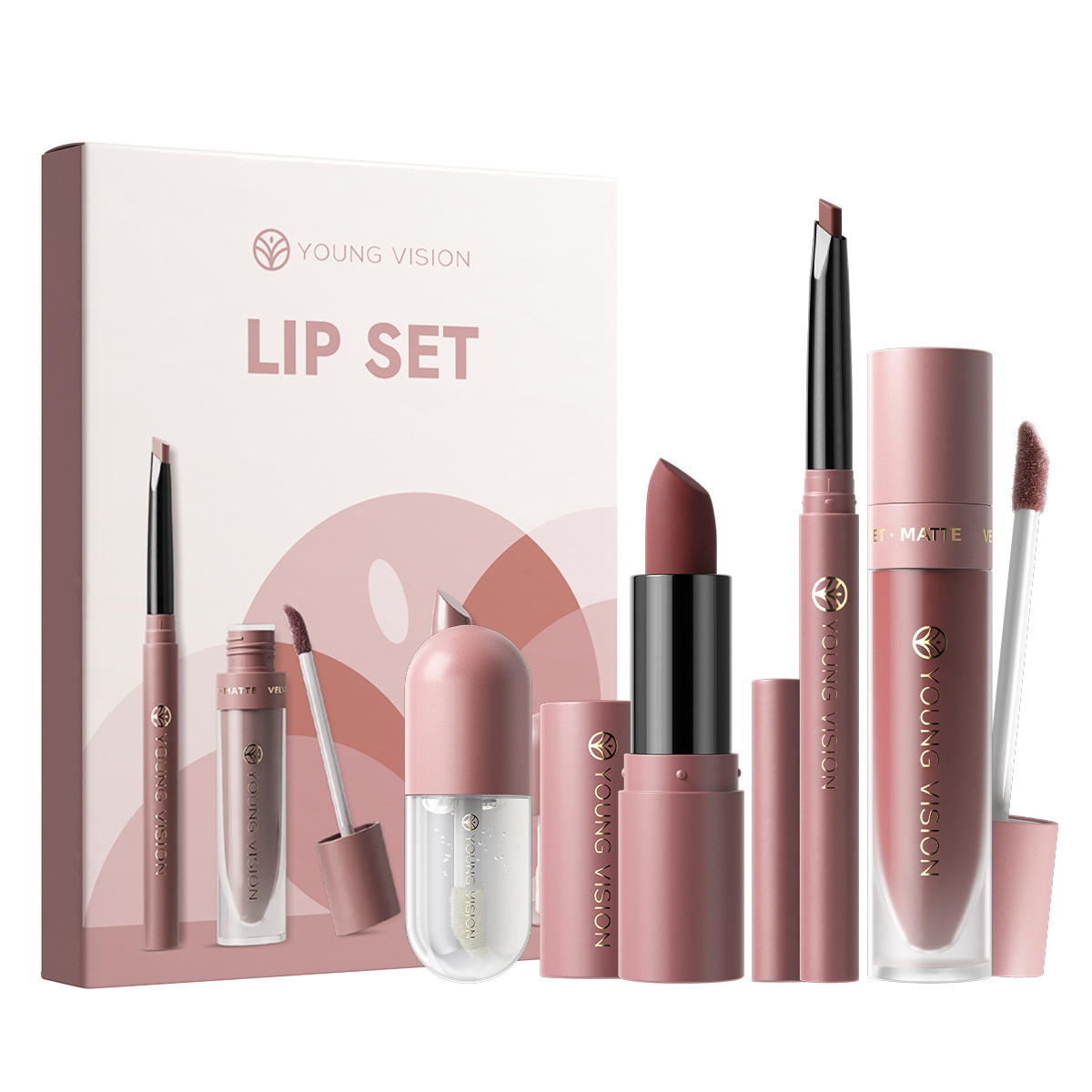 Lip set 4 lipliner lipstick liquid lipstick lip oil set 8 colors optional