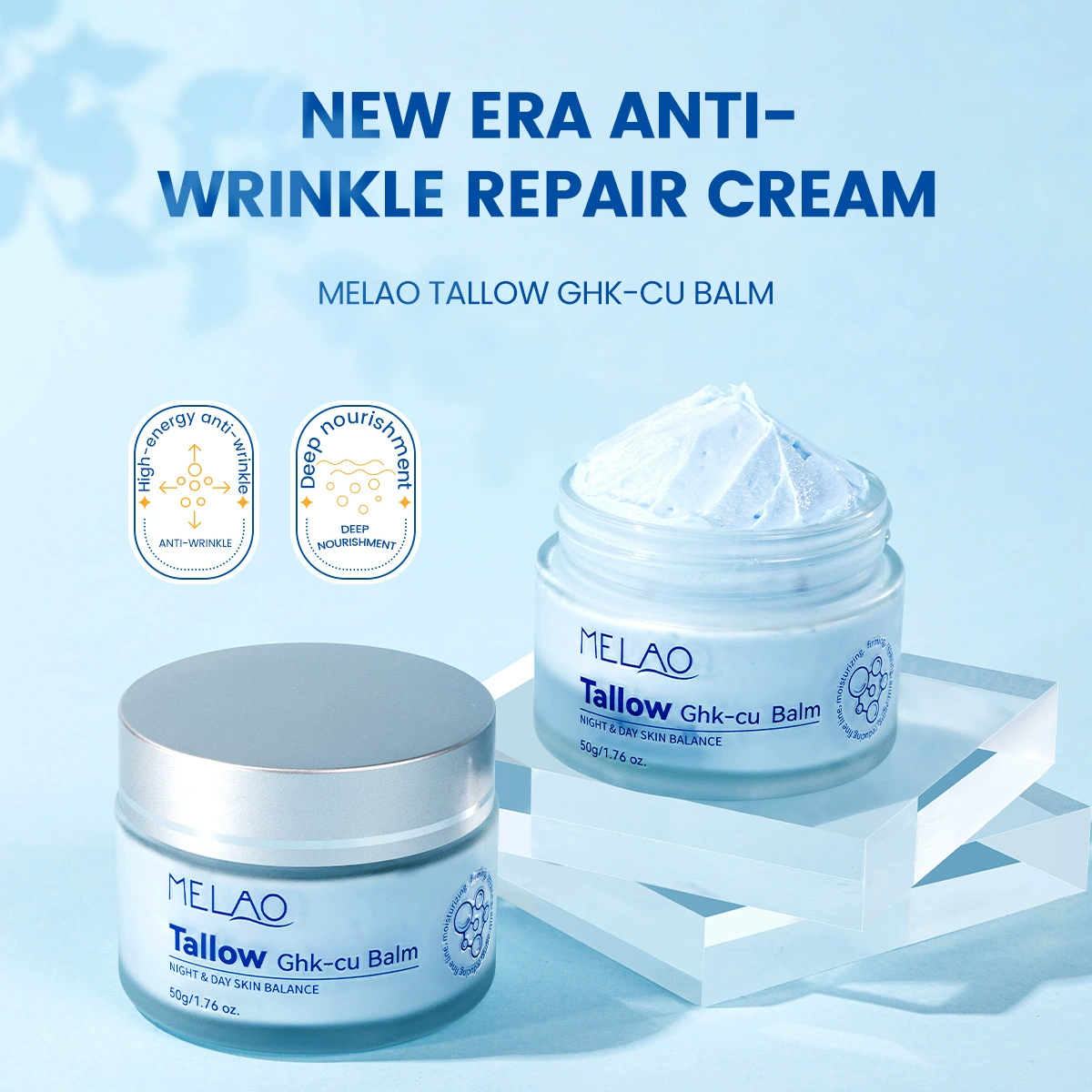 Blue copper peptide tallow face cream customized moisturizing methylene blue moisturizing cream firming repair cream