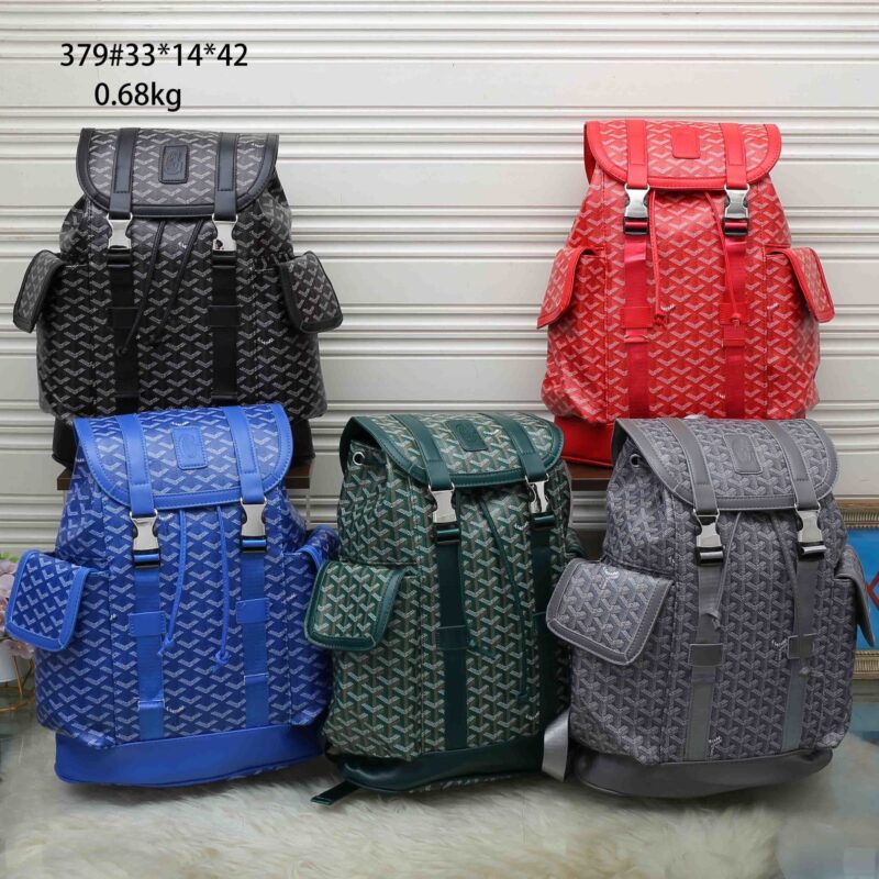 Goyard Chevron Print Drawstring Bucket Backpack Lightweight Waterproof Travel School Daypack for Men Women