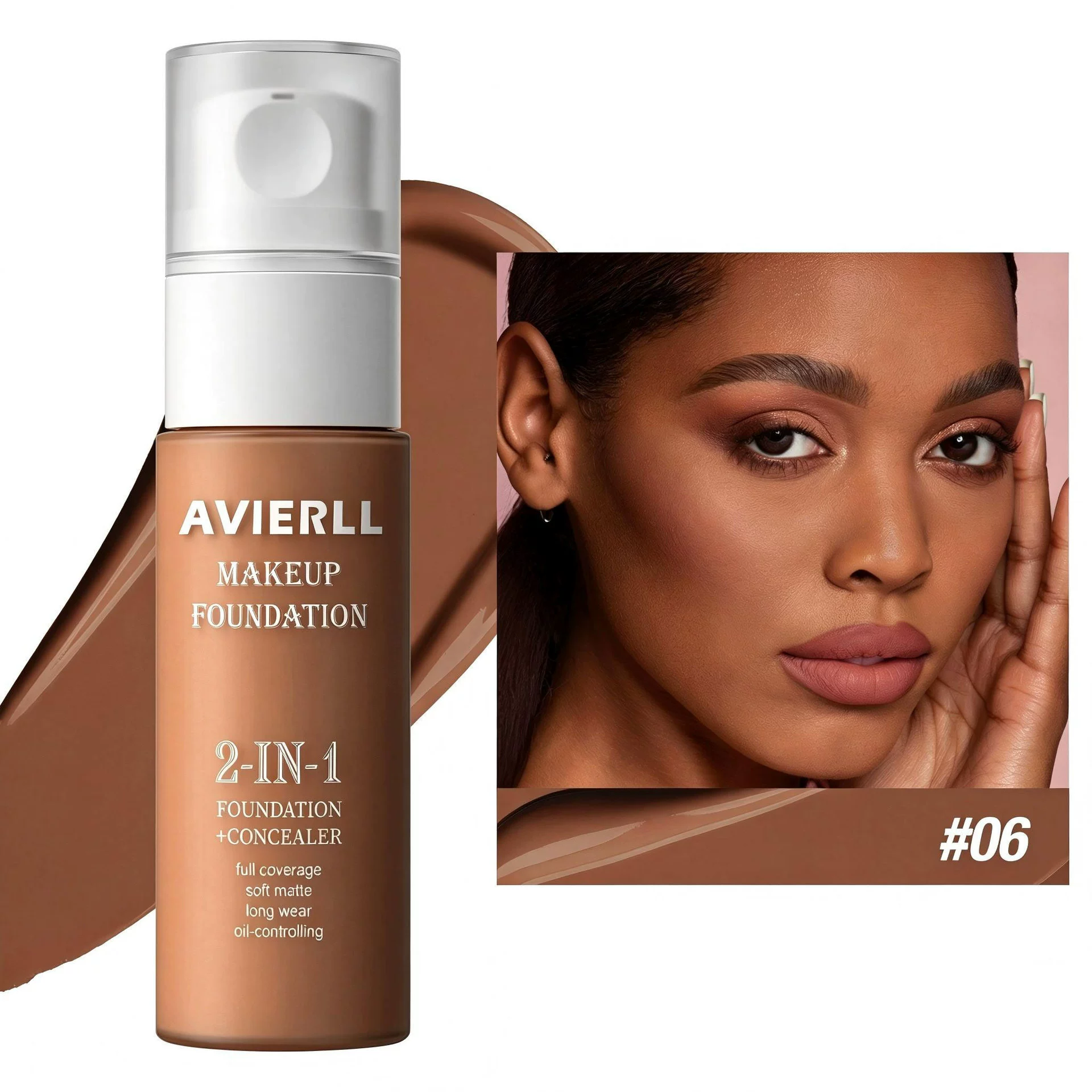 Moisturizing liquid foundation keep makeup a long time waterproof easy push off oil control concealer foundation make-up - Image 7