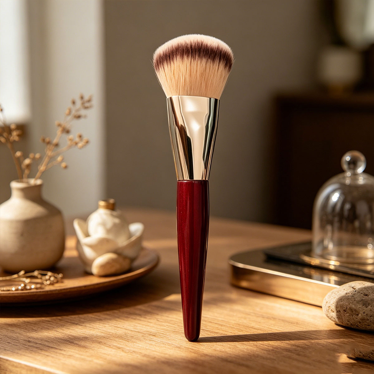 Red large triangular bevel slope concealer brush foundation make-up brush face repair brush