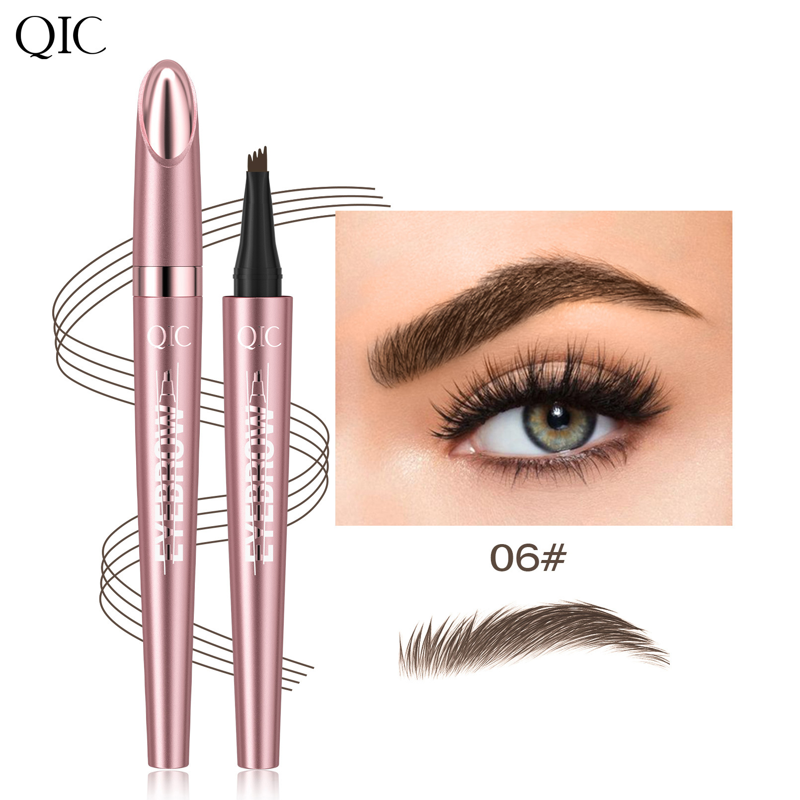 Four fork liquid eyebrow pencil four heads four claws waterproof sweat proof not easily smudged - Image 11