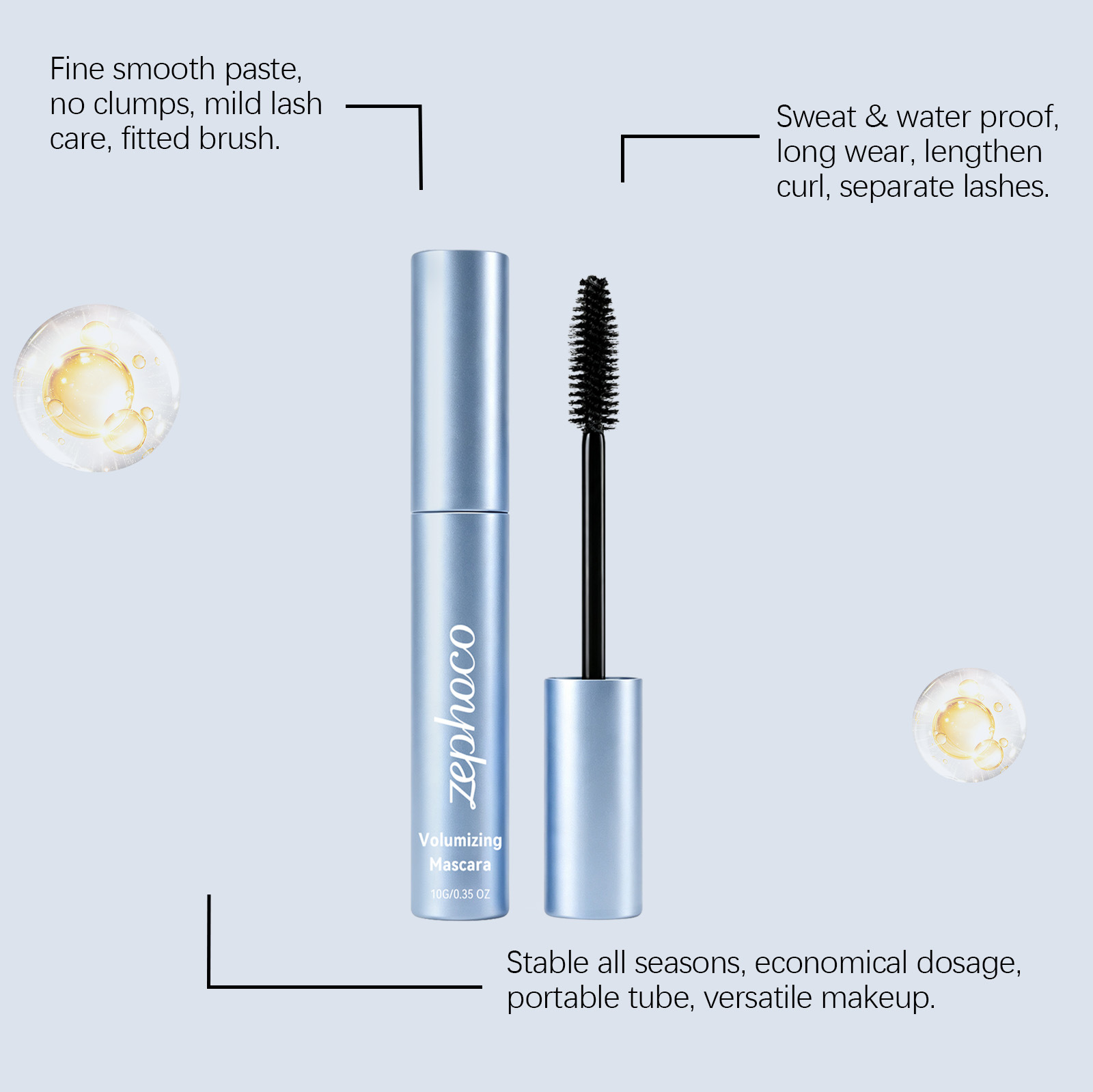 Dense eye black series natural mascara smooth color rendering easy to apply daily creating three-dimensional eye makeup - Image 3