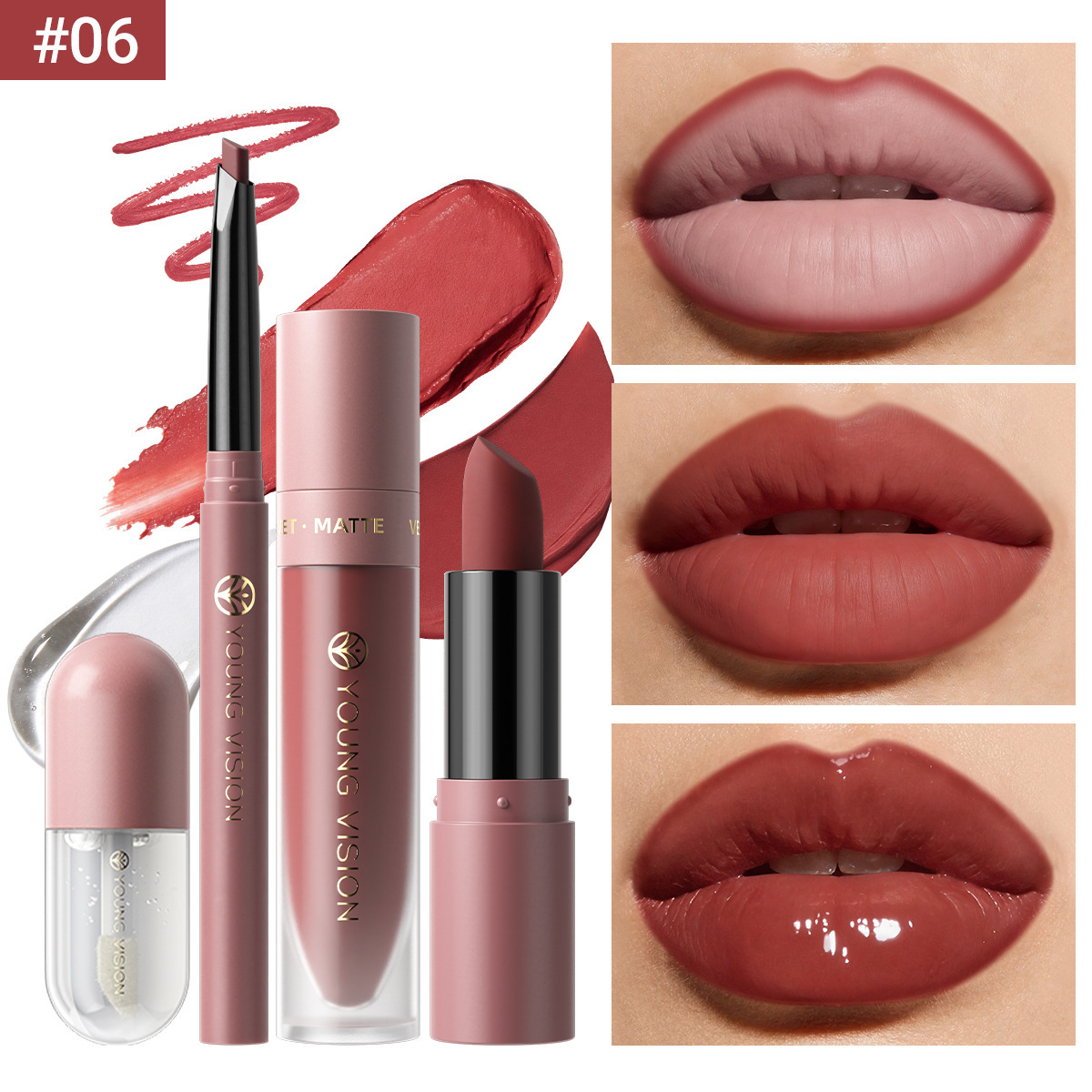 Lip set 4 lipliner lipstick liquid lipstick lip oil set 8 colors optional - Image 10