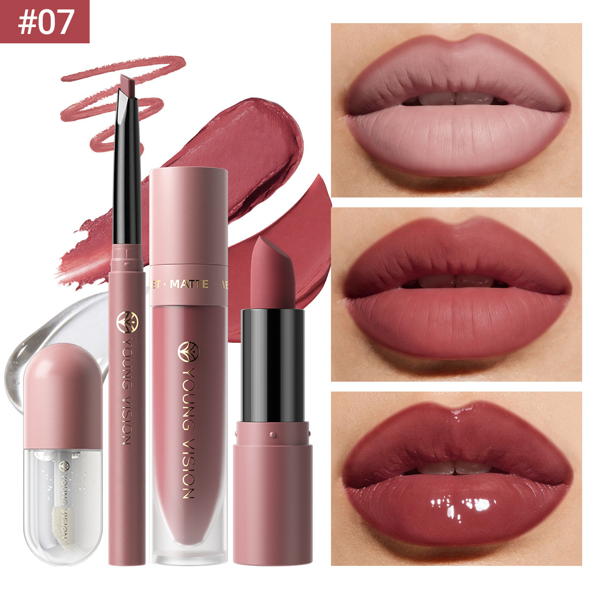 Lip set 4 lipliner lipstick liquid lipstick lip oil set 8 colors optional - Image 11