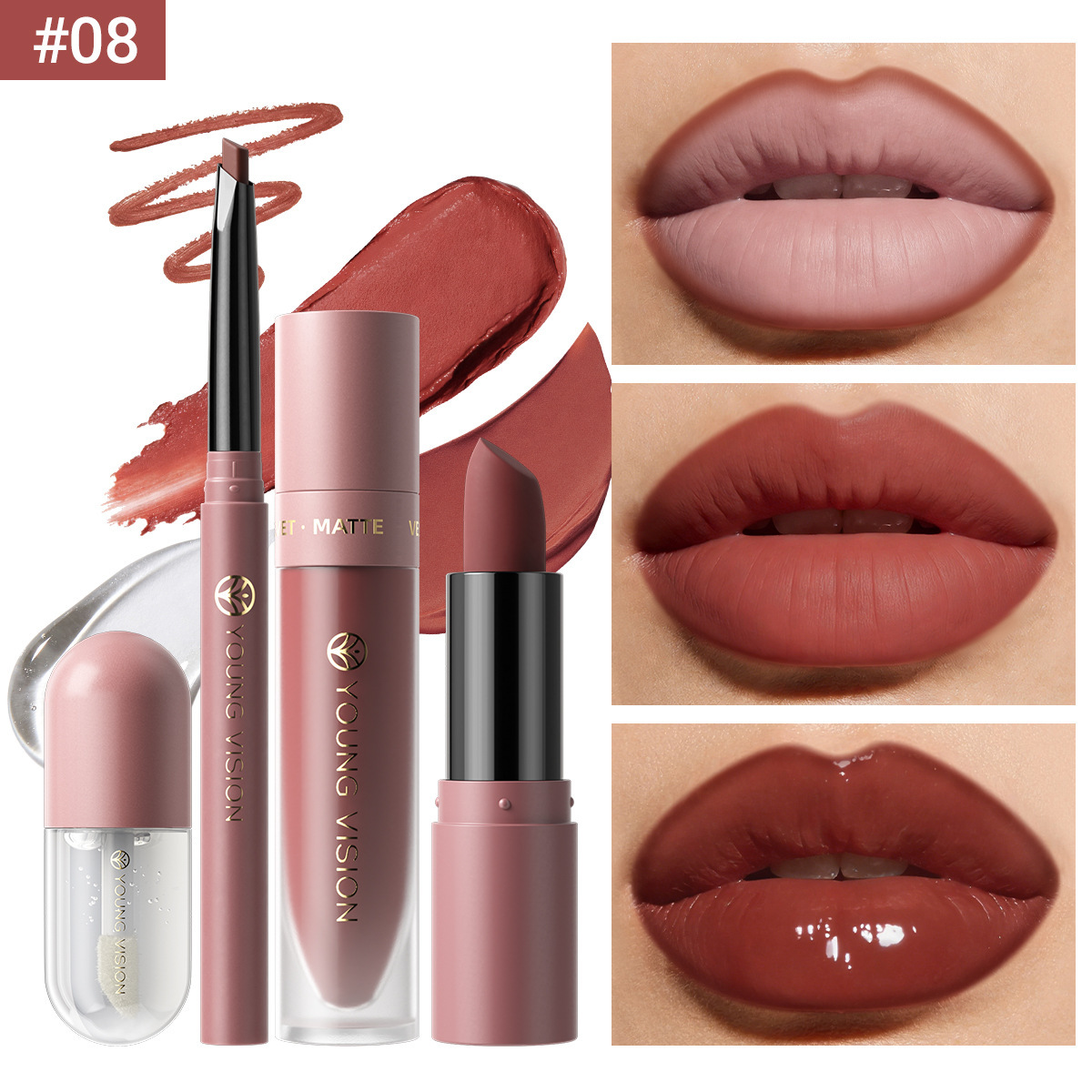 Lip set 4 lipliner lipstick liquid lipstick lip oil set 8 colors optional - Image 12
