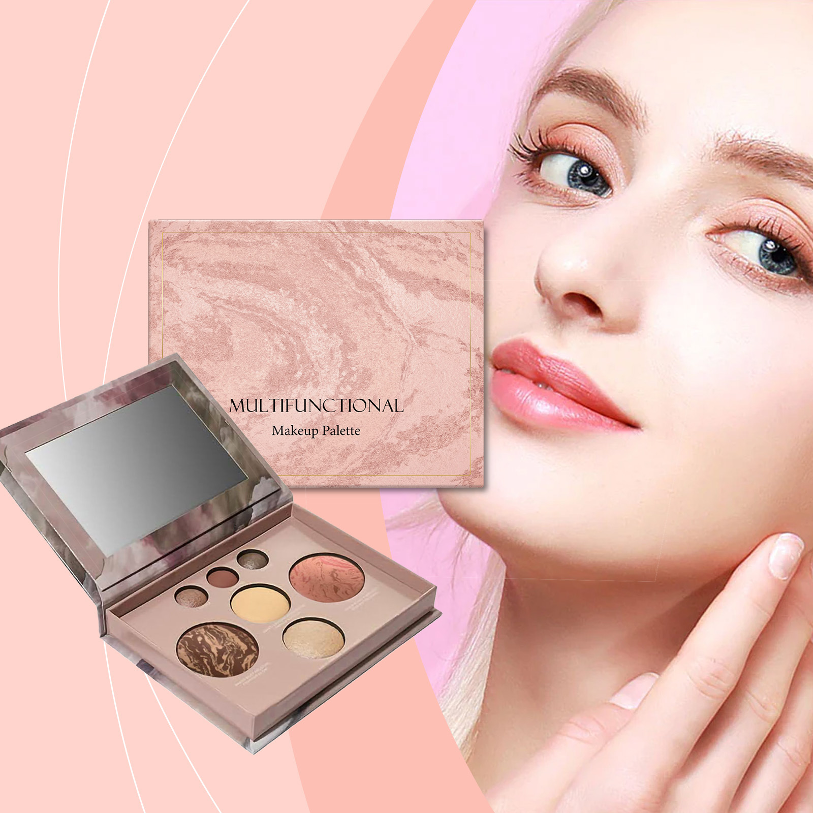 Eye shadow facelift powder blusher highlight one multi-purpose daily portable makeup plate - Image 2