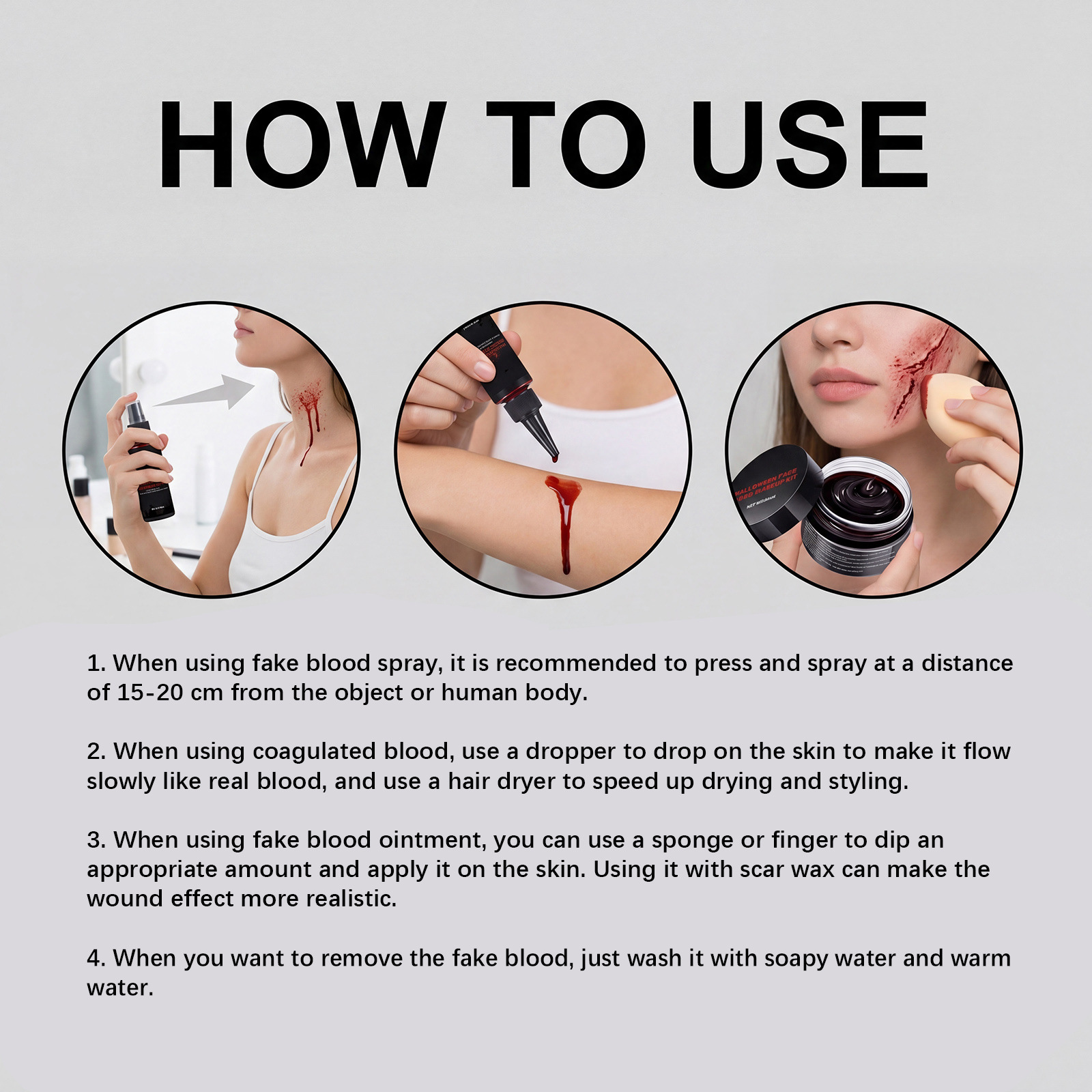 Halloween fake blood makeup set creates festive atmosphere entertainment effect makeup horror party set - Image 2