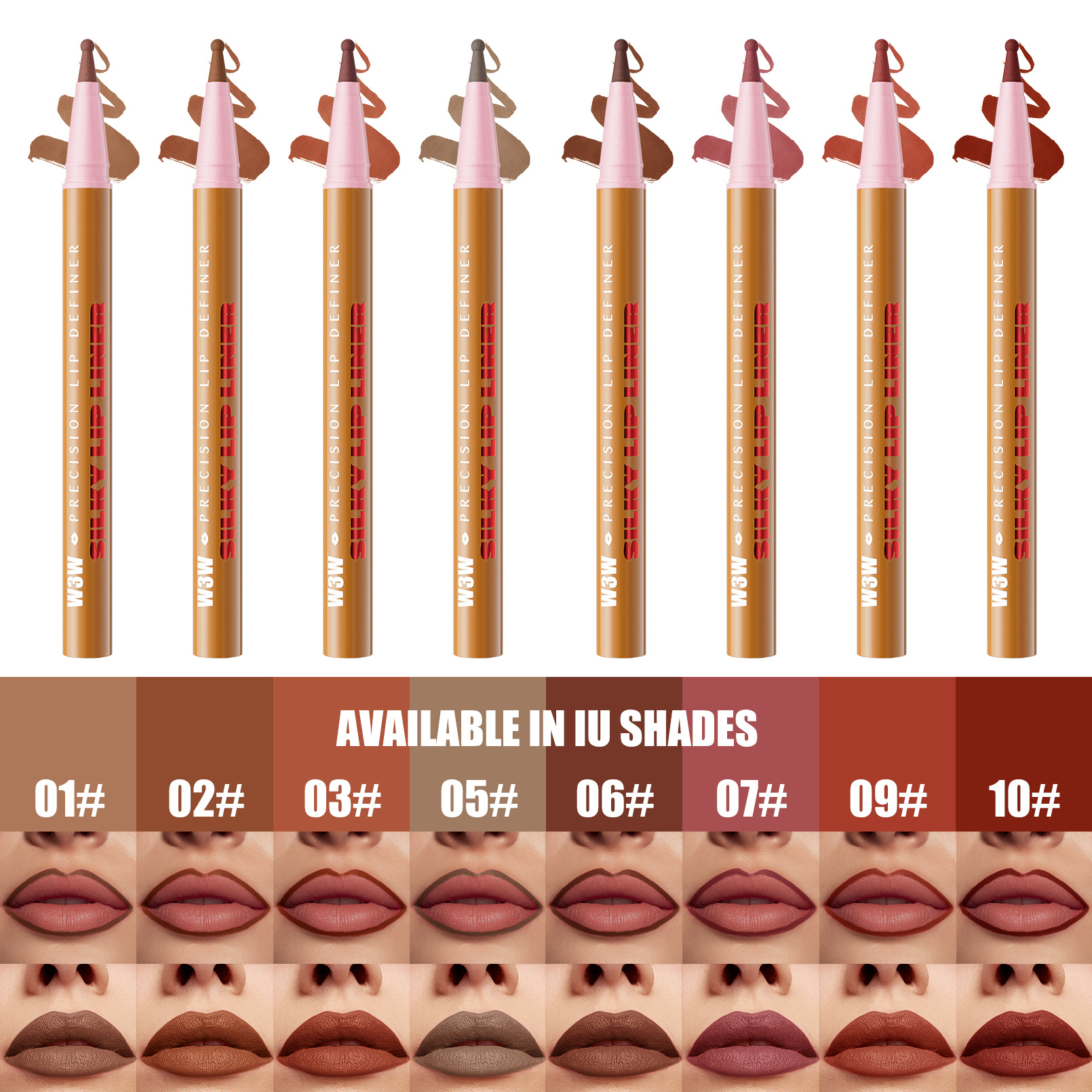 Silky raindrops lipliner waterproof durable matte line filling dual-use lip gloss - Image 2