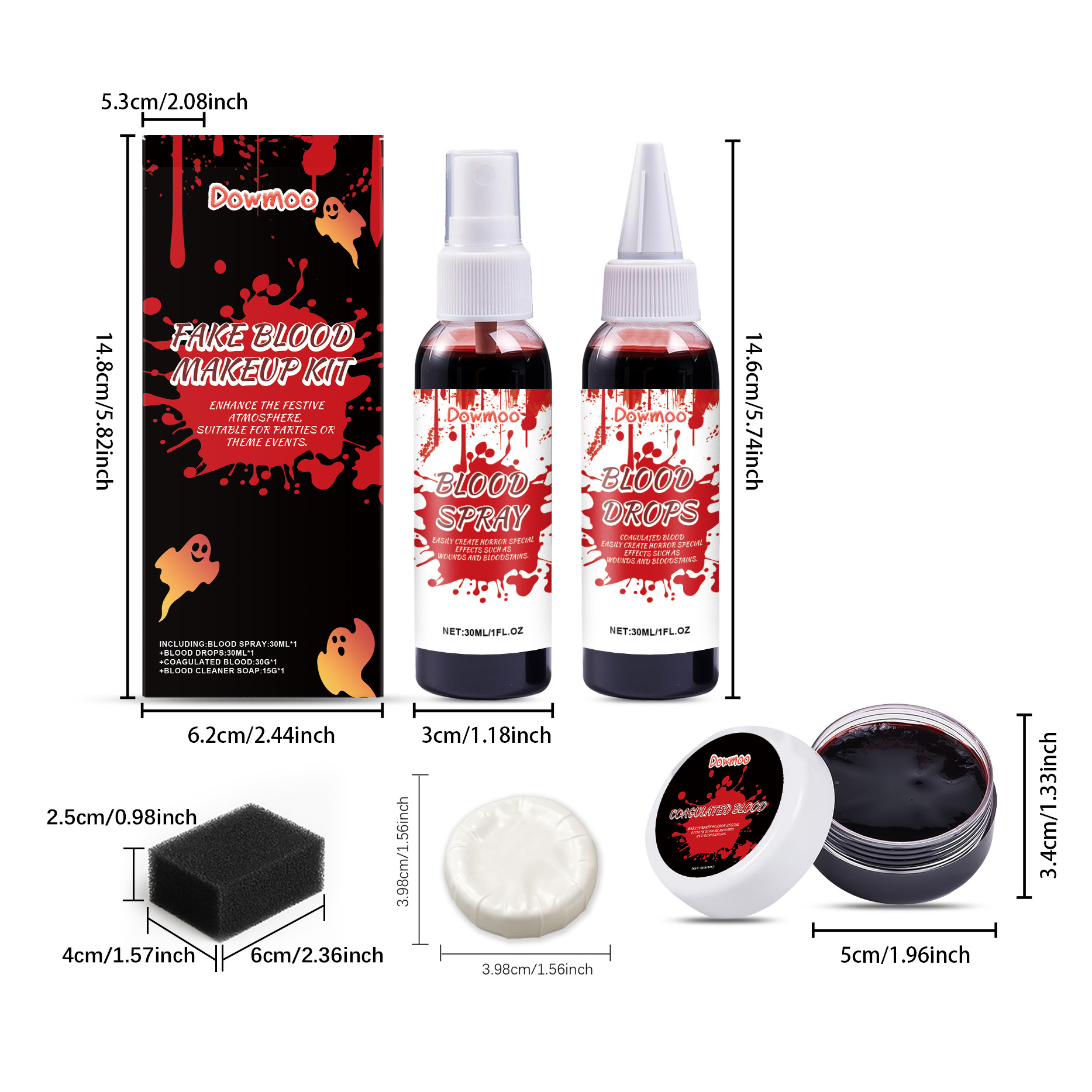 Halloween fake blood makeup set funny makeup plasma drops makeup blood mimicking props holiday party - Image 2