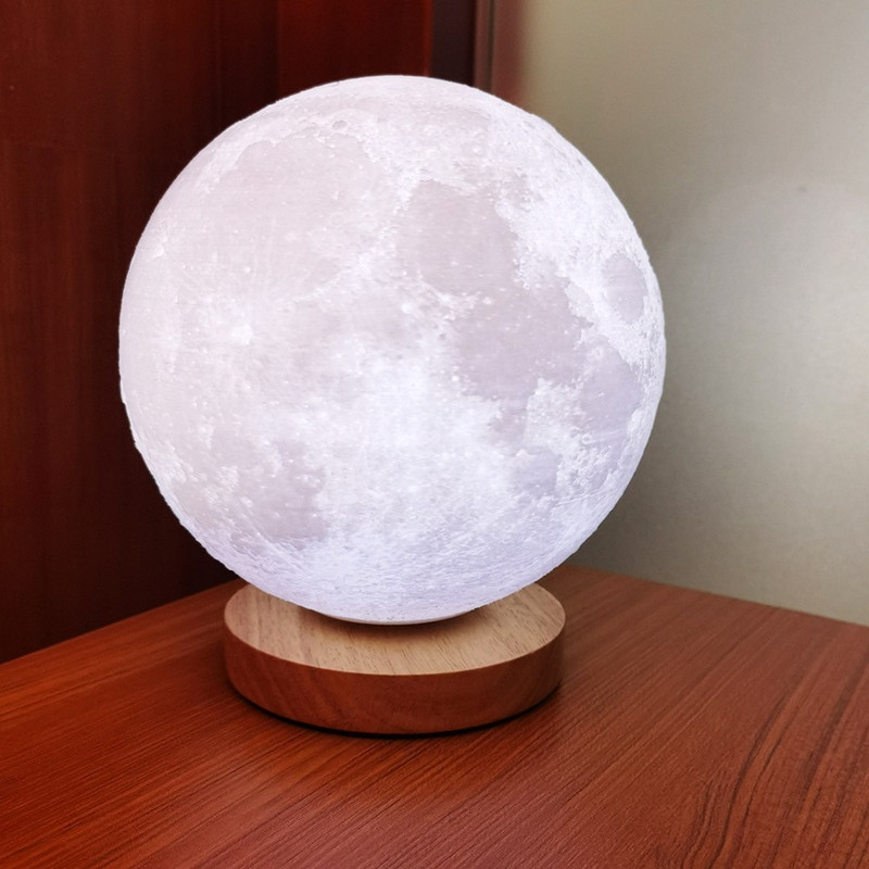 Touch & Rotating Moon Lamp, 3D Moon Shape Sleep Night Light, Rechargeable Bedside Table Lamp, Ambient Light for Bedroom & Desk - Image 4