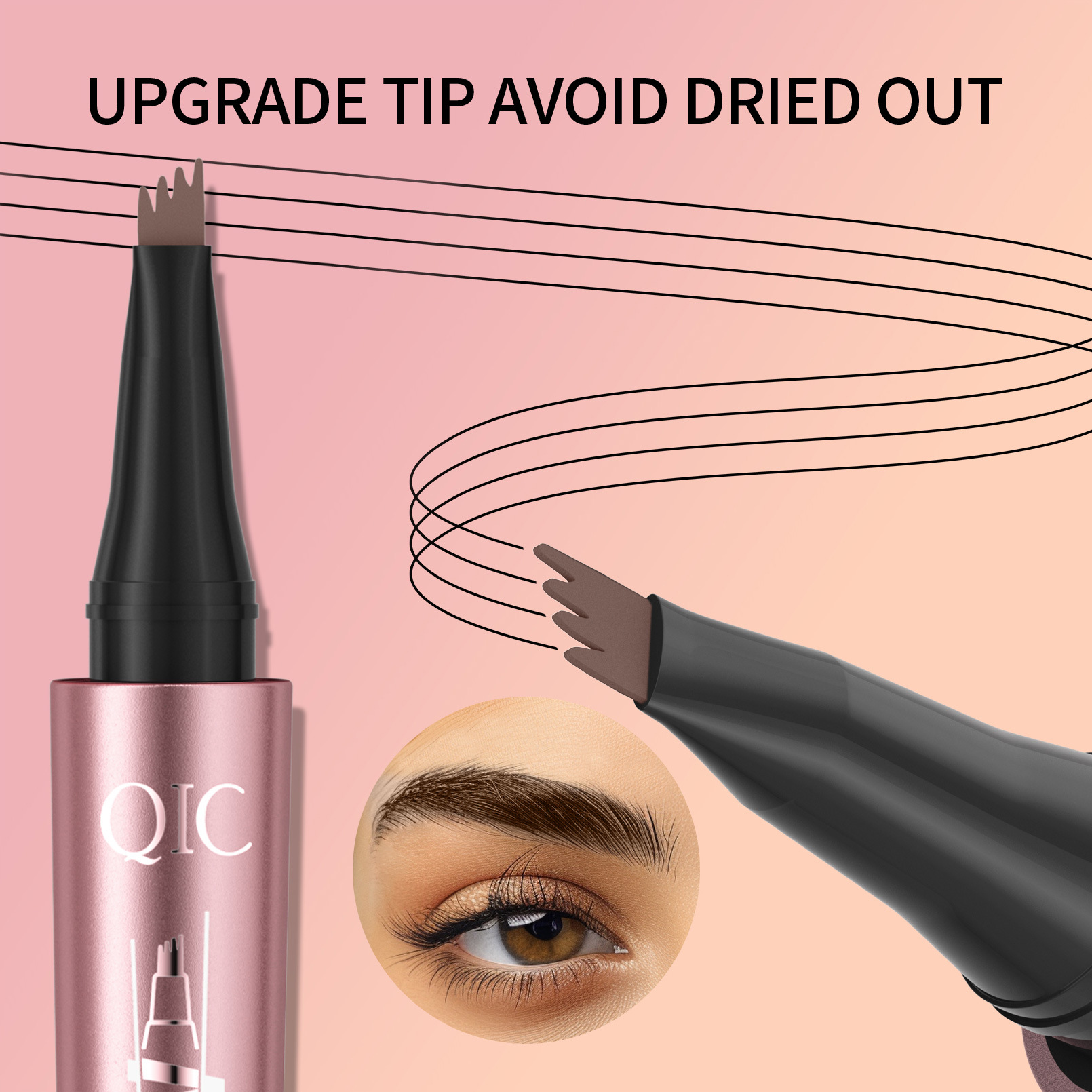Four fork liquid eyebrow pencil four heads four claws waterproof sweat proof not easily smudged - Image 4