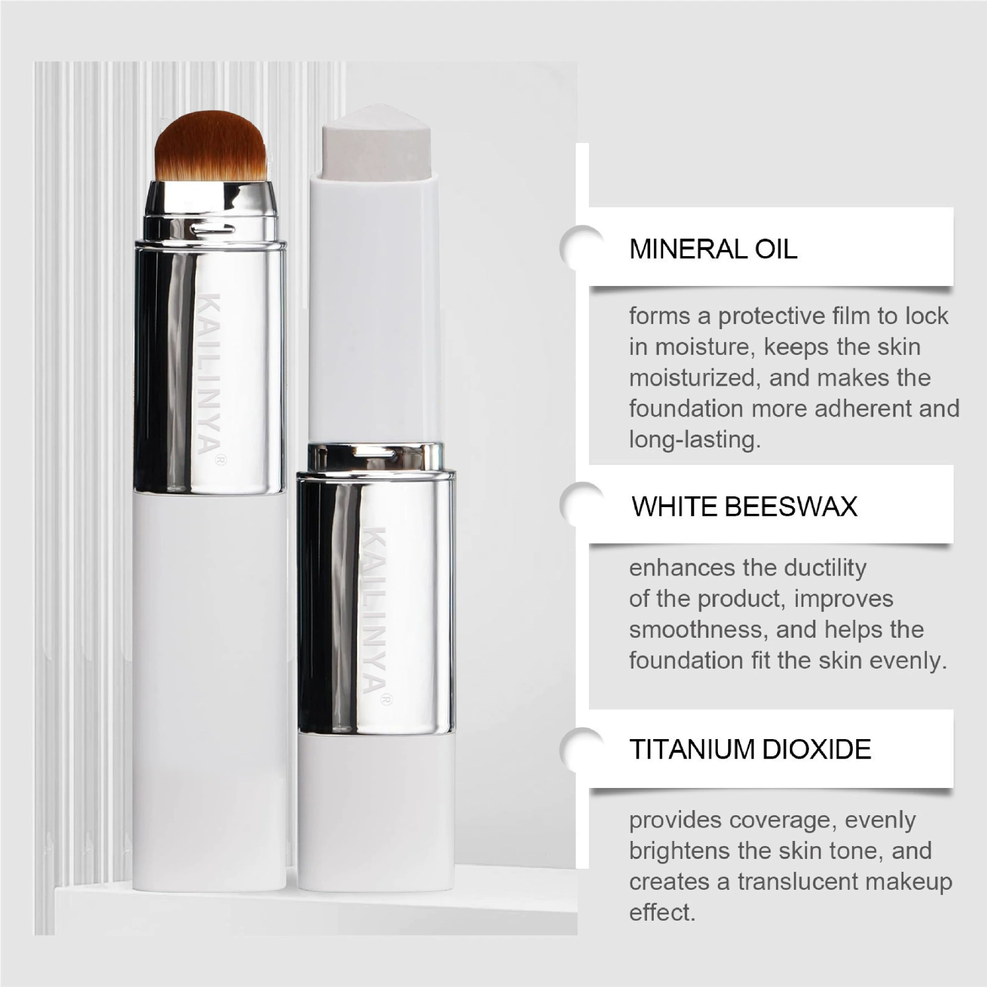 Flawless foundation make-up cream long-lasting makeup waterproof sweat proof concealer/face repair double head color changing foundation make-up stick - Image 2