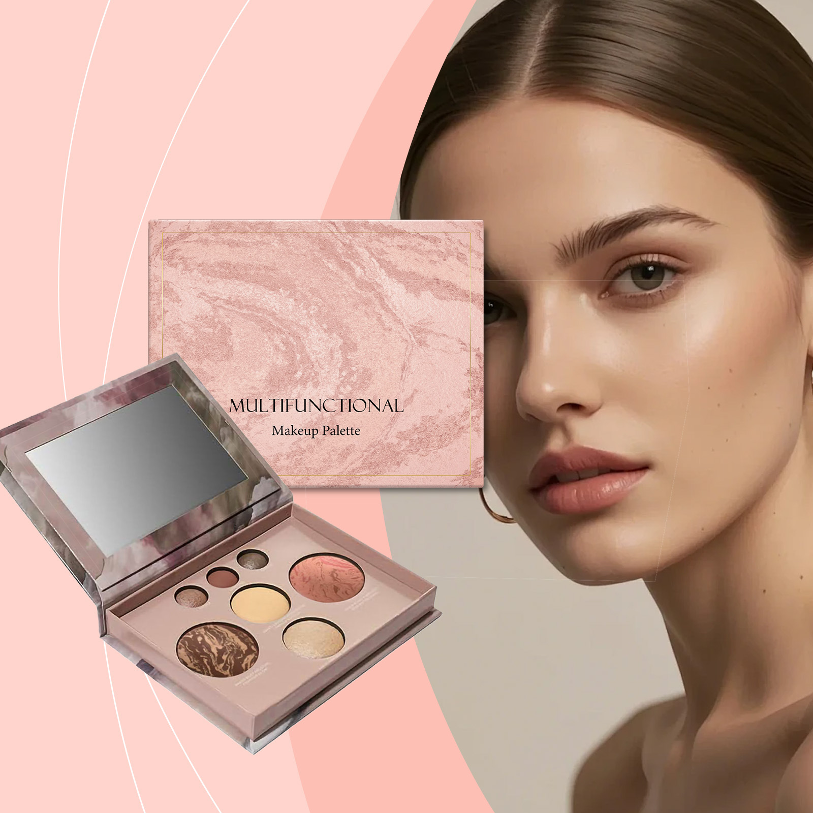Eye shadow facelift powder blusher highlight one multi-purpose daily portable makeup plate - Image 3