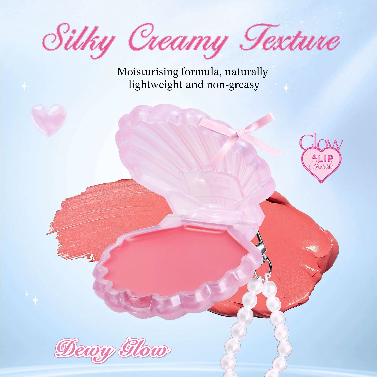 Shell powder blusher cream multipurpose lip and cheek DIY pearl powder blusher lasting color - Image 9