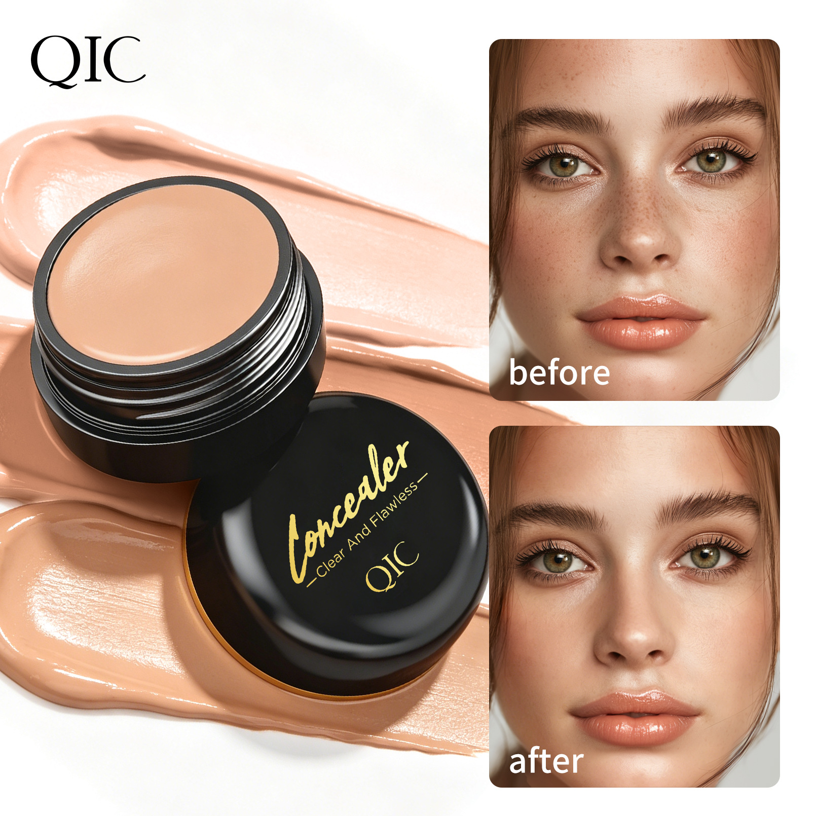 Skin softening foundation make-up concealer acne concealer black eye circles long-lasting non sticking powder - Image 6