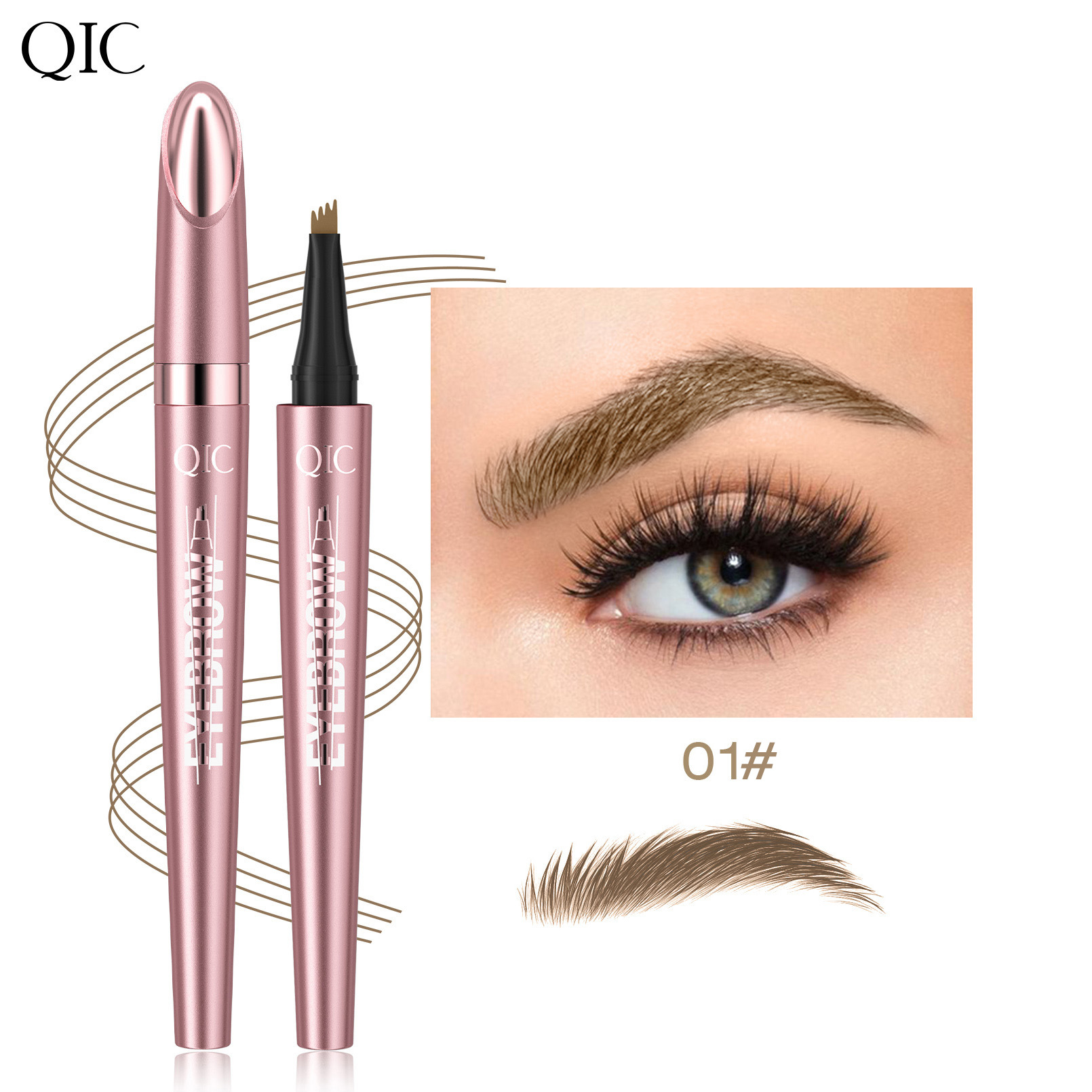 Four fork liquid eyebrow pencil four heads four claws waterproof sweat proof not easily smudged - Image 6