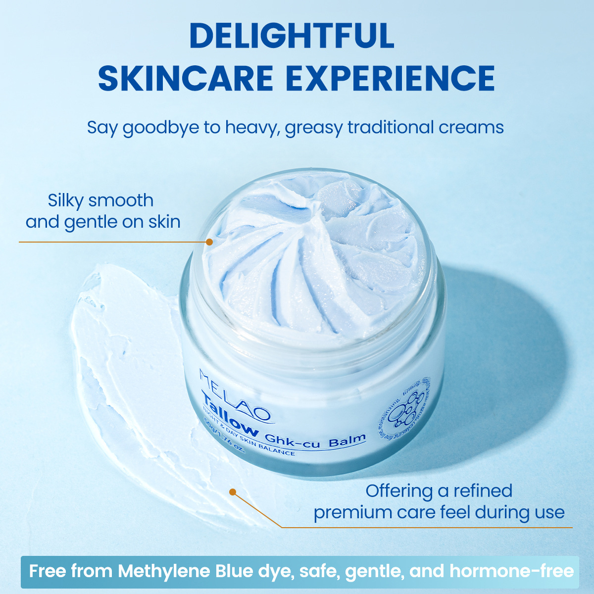 Blue copper peptide tallow face cream customized moisturizing methylene blue moisturizing cream firming repair cream - Image 4