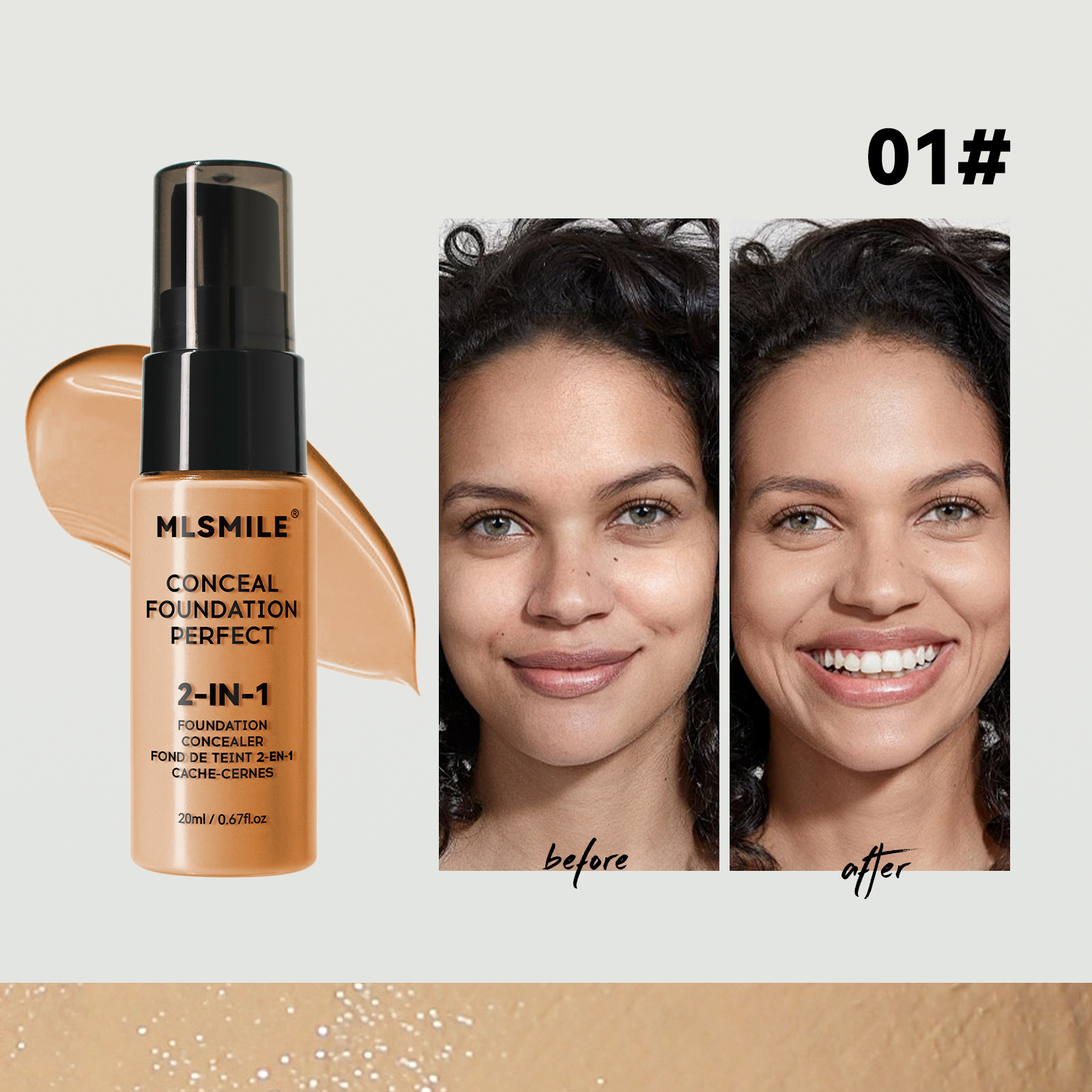 Oil control concealer moisturizing lasting 6-color liquid foundation matte oil control concealer foundation make-up European American makeup liquid foundation - Image 2