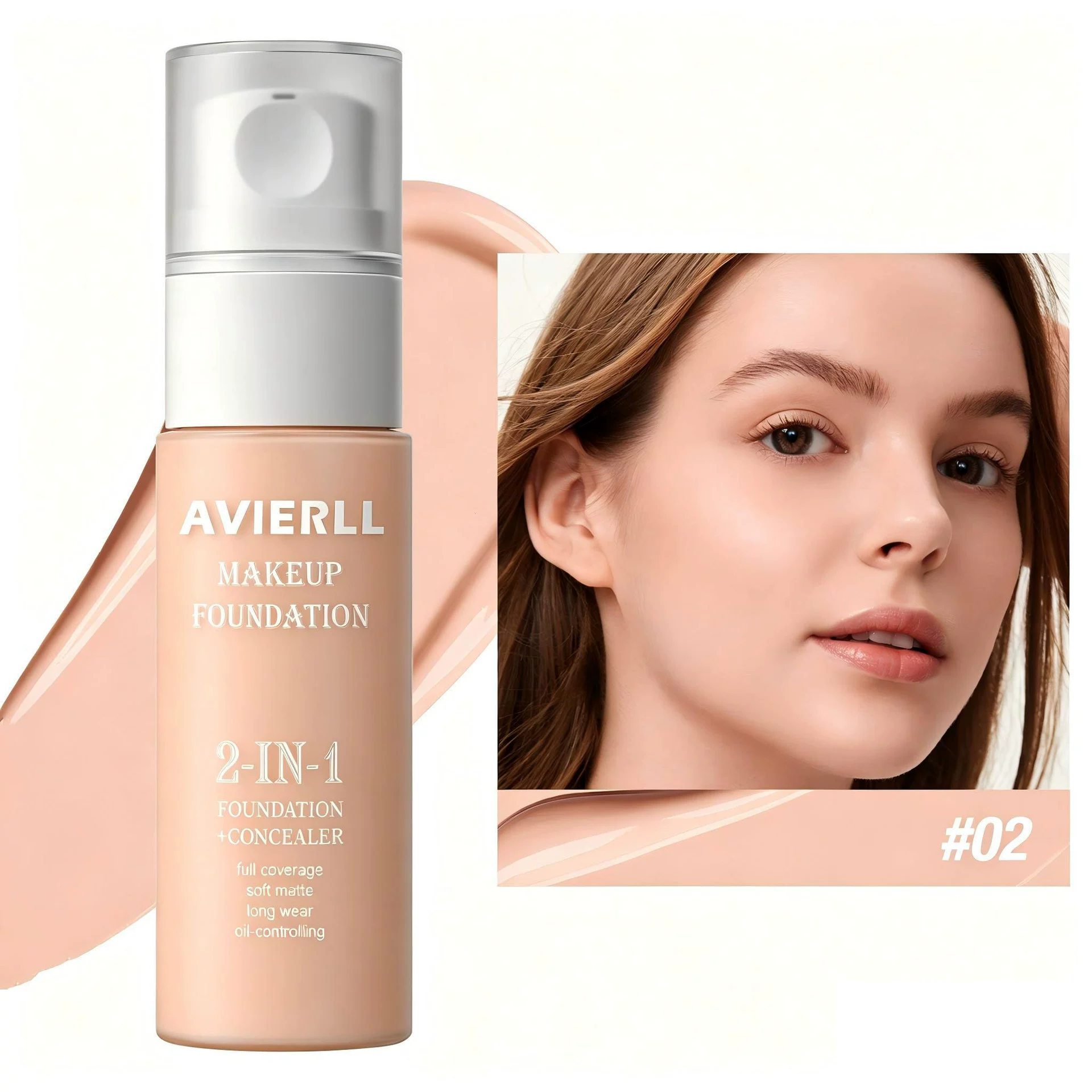 Moisturizing liquid foundation keep makeup a long time waterproof easy push off oil control concealer foundation make-up - Image 3