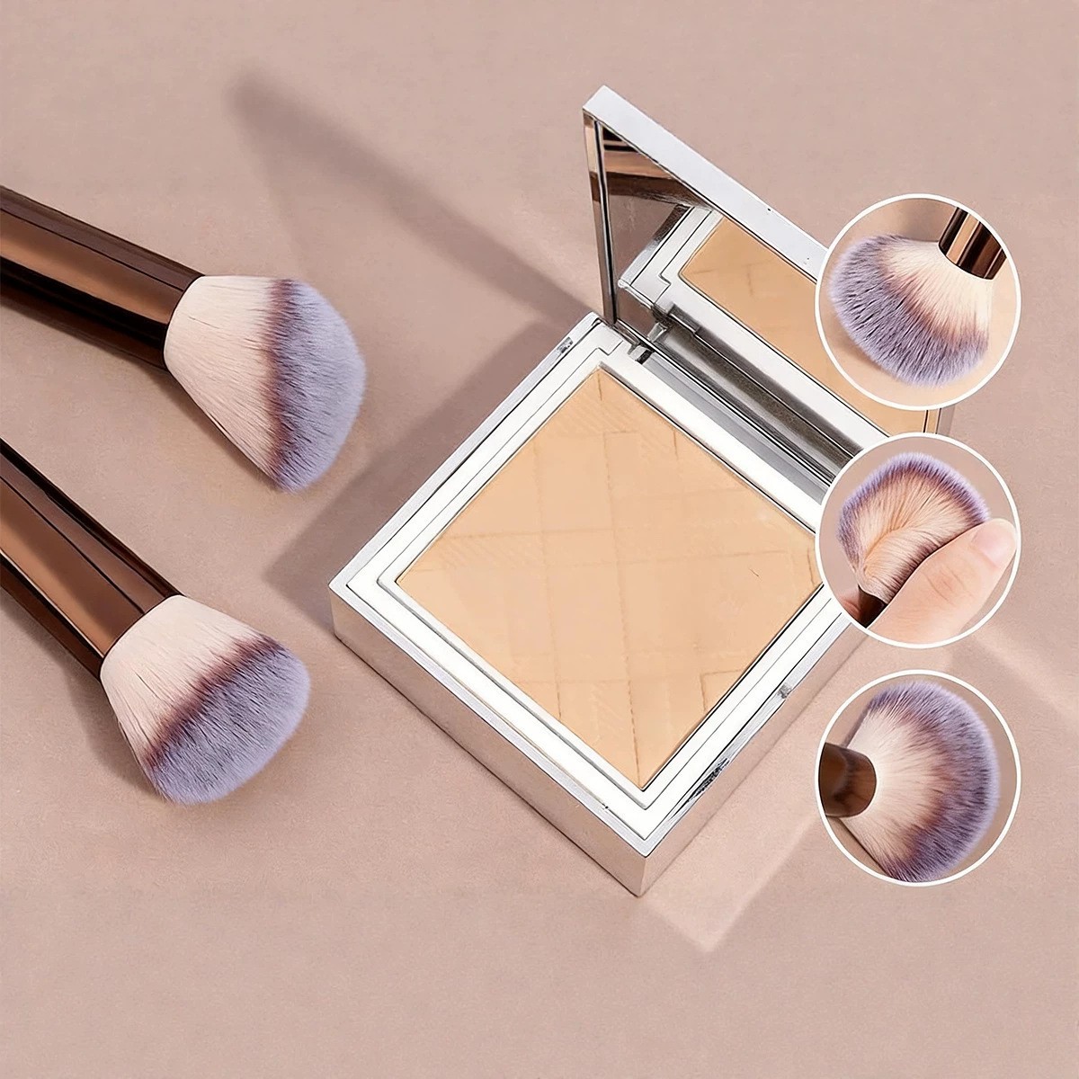 13pc coffee colored multi brush soft fiber bristle sloping surface paste brush precise brightening angled head triangle brush - Image 7