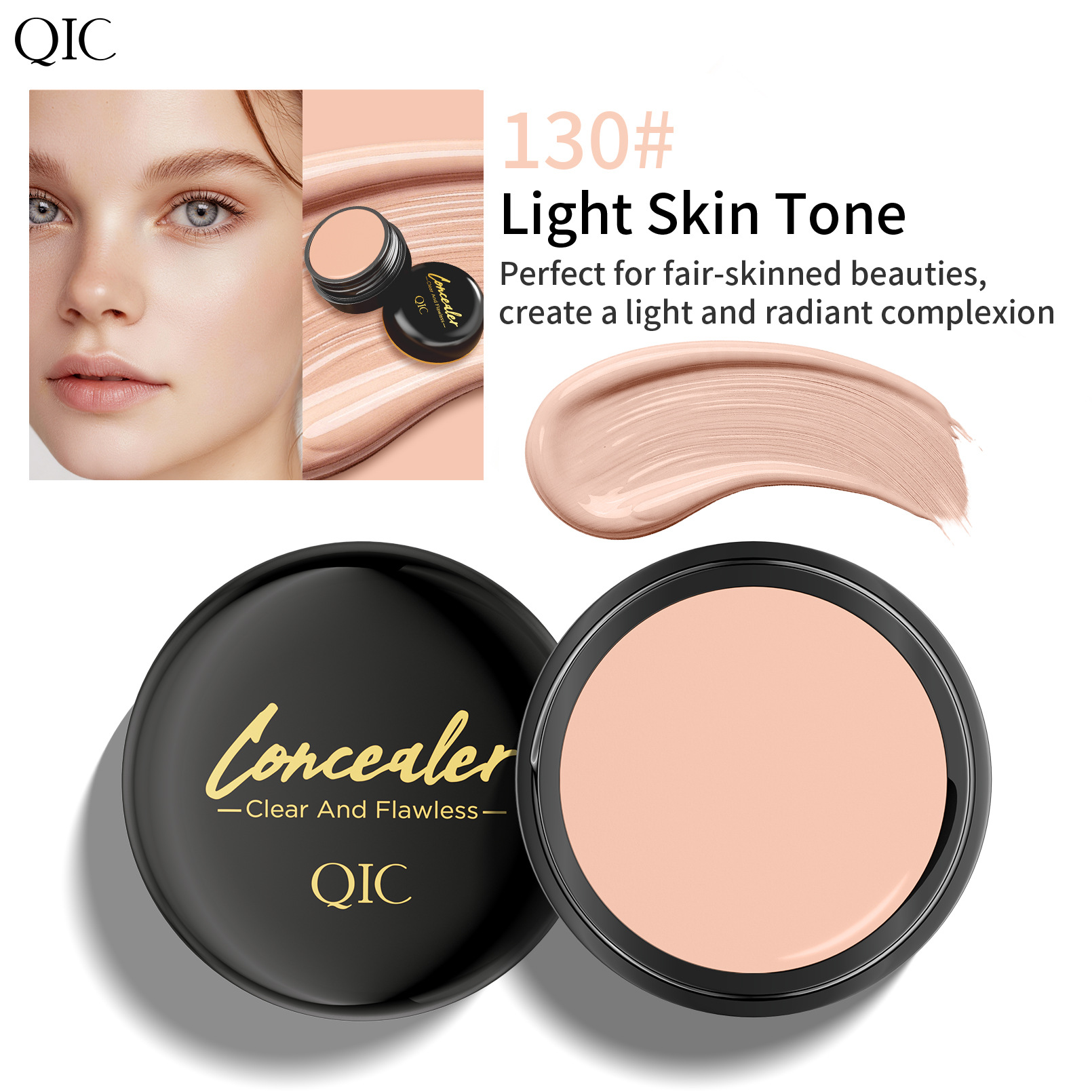 Skin softening foundation make-up concealer acne concealer black eye circles long-lasting non sticking powder - Image 7