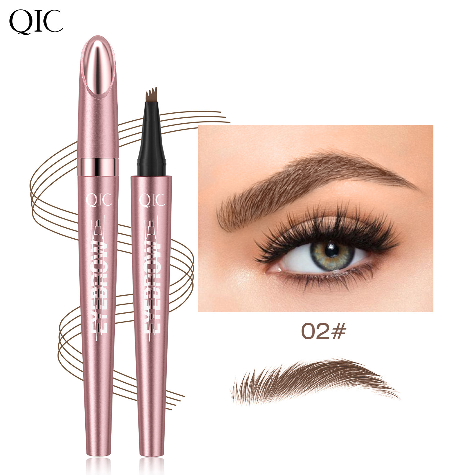 Four fork liquid eyebrow pencil four heads four claws waterproof sweat proof not easily smudged - Image 7