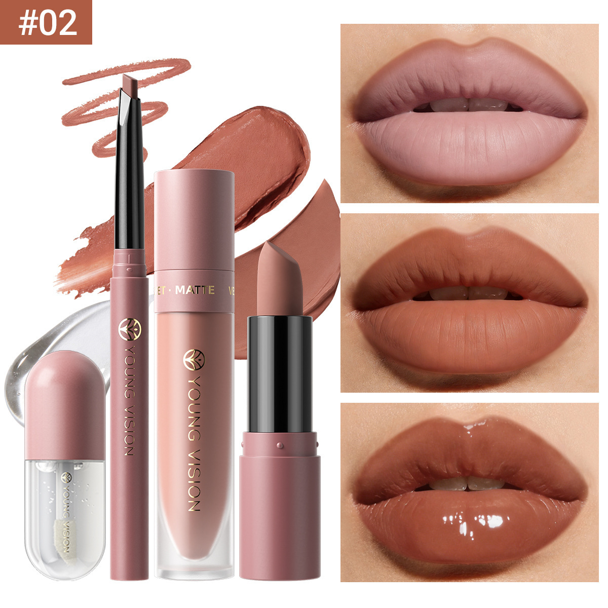 Lip set 4 lipliner lipstick liquid lipstick lip oil set 8 colors optional - Image 6