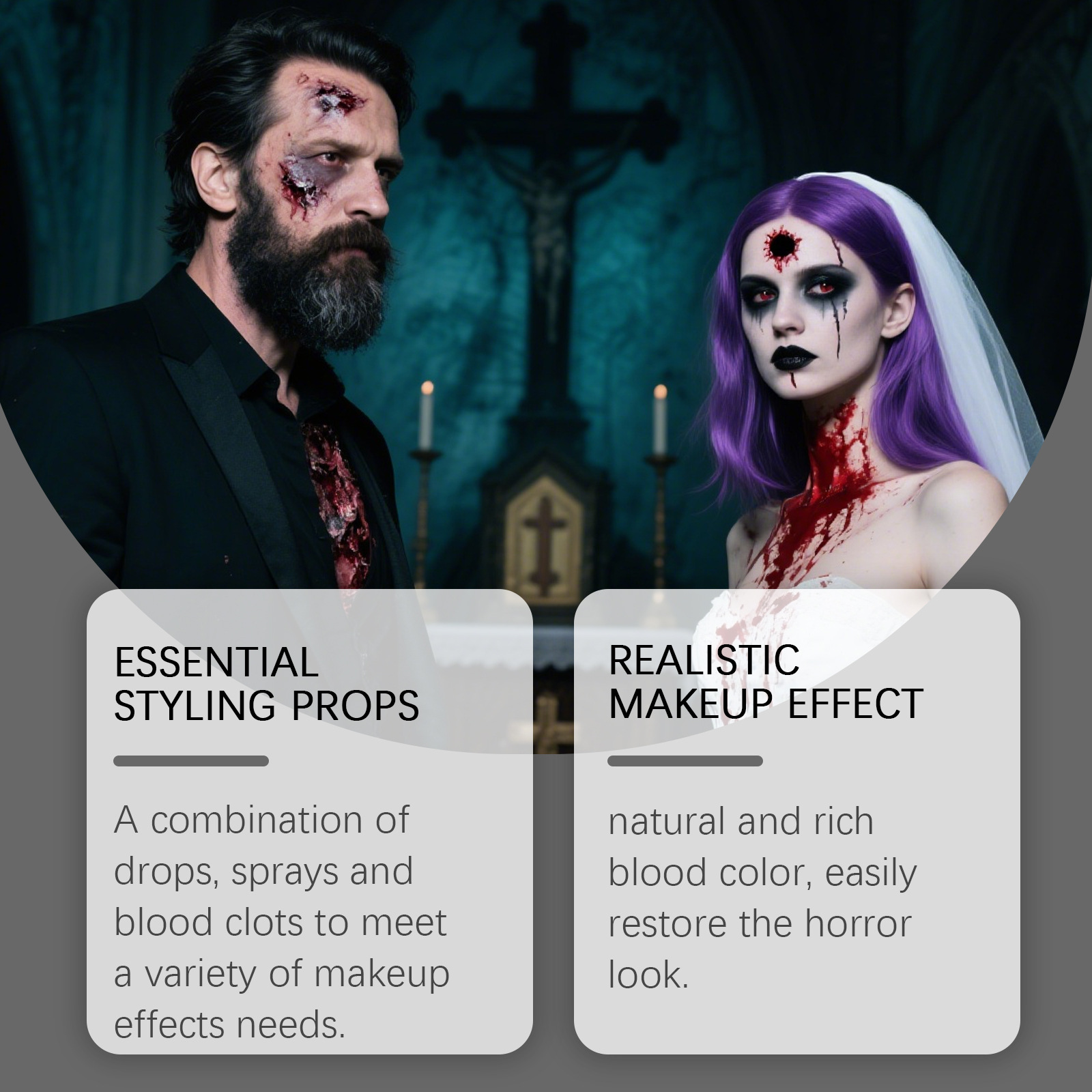 Halloween fake blood makeup set funny makeup plasma drops makeup blood mimicking props holiday party - Image 4