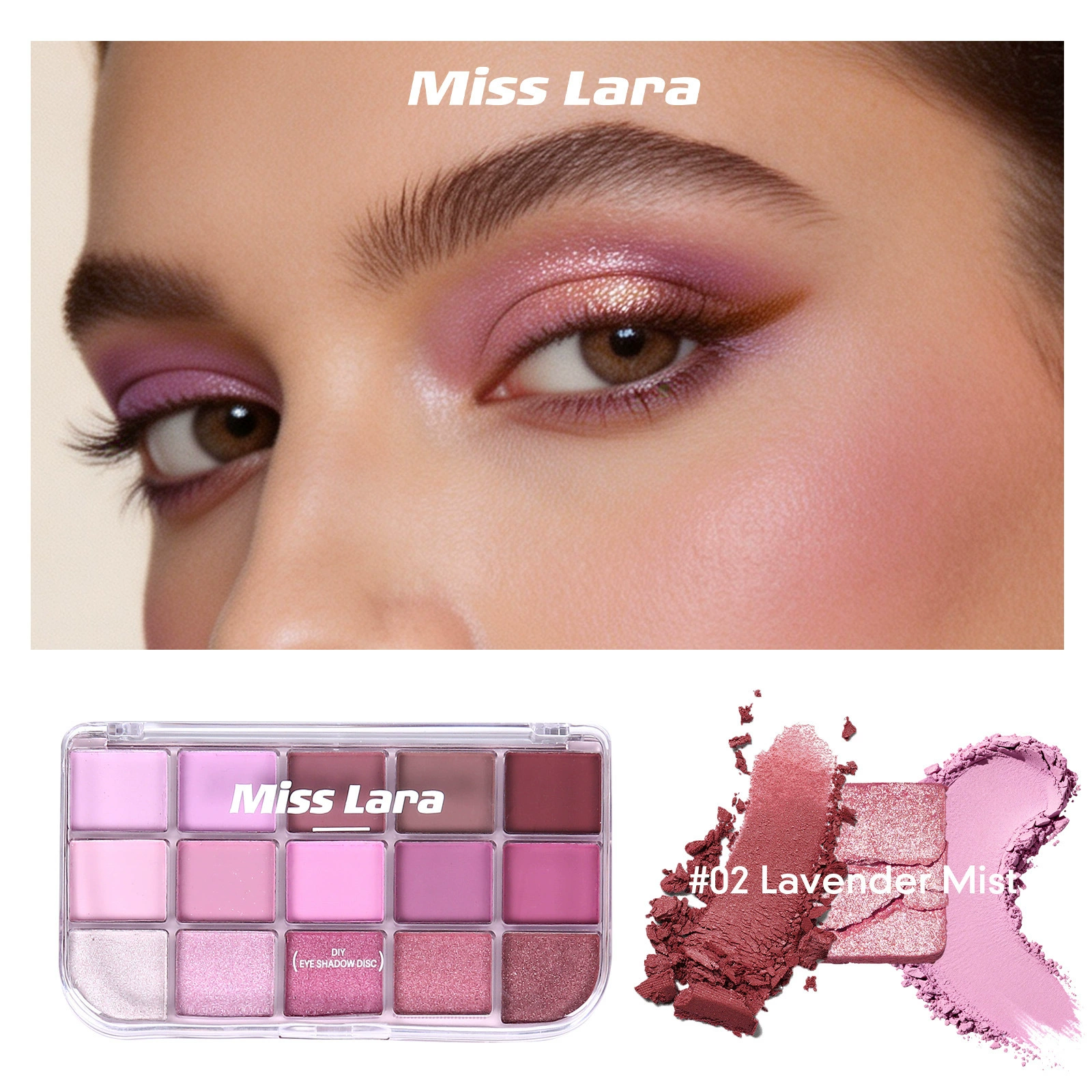 Fifteen color eye shadow plate is dull shiny the ground color smoked pink purple the sun is often dizzy Cross border color makeup eye shadow - Image 6