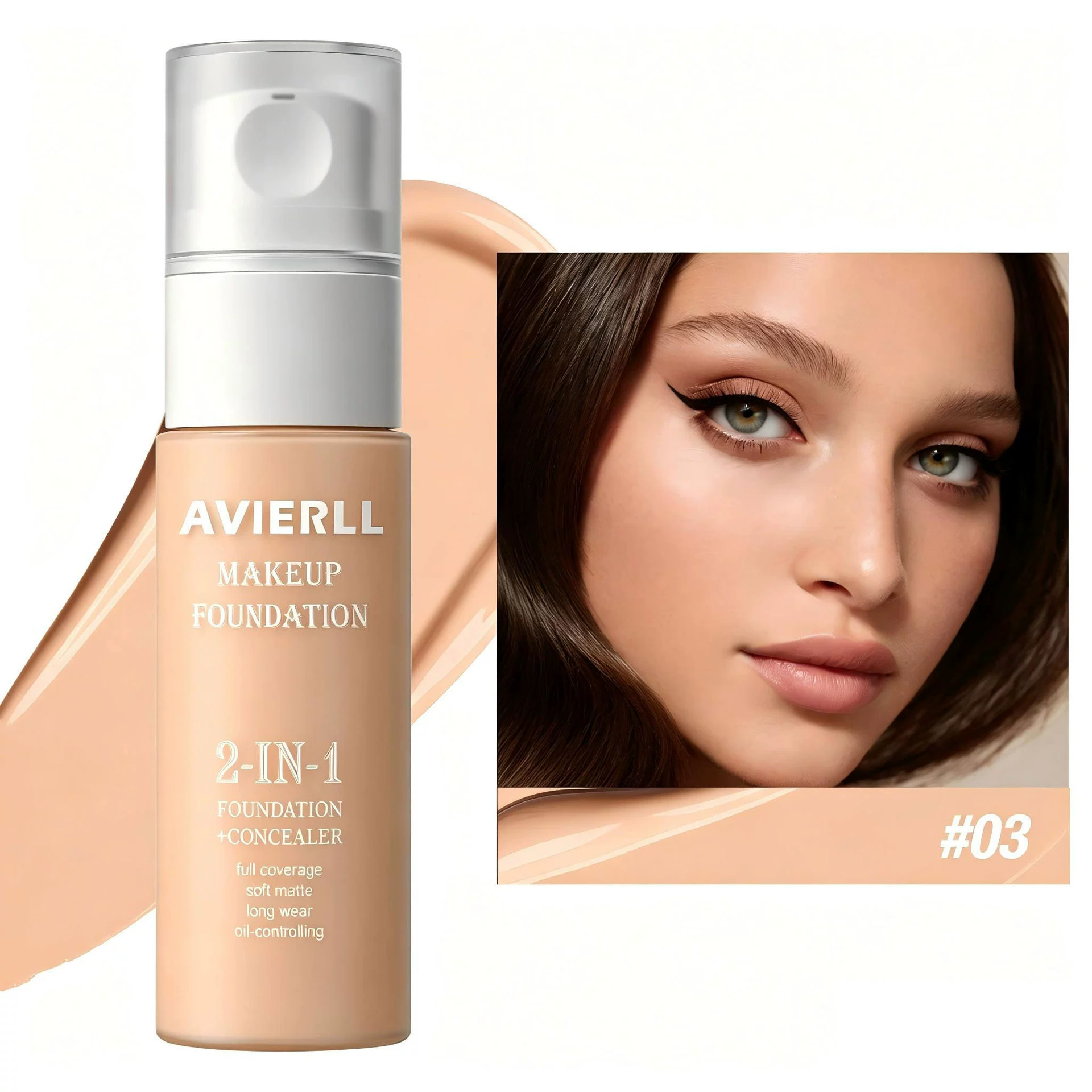 Moisturizing liquid foundation keep makeup a long time waterproof easy push off oil control concealer foundation make-up - Image 4