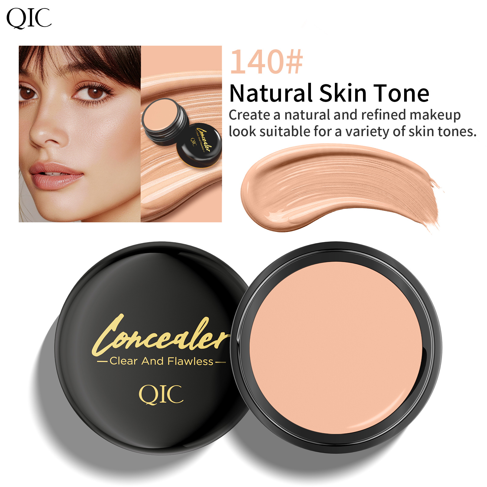 Skin softening foundation make-up concealer acne concealer black eye circles long-lasting non sticking powder - Image 8