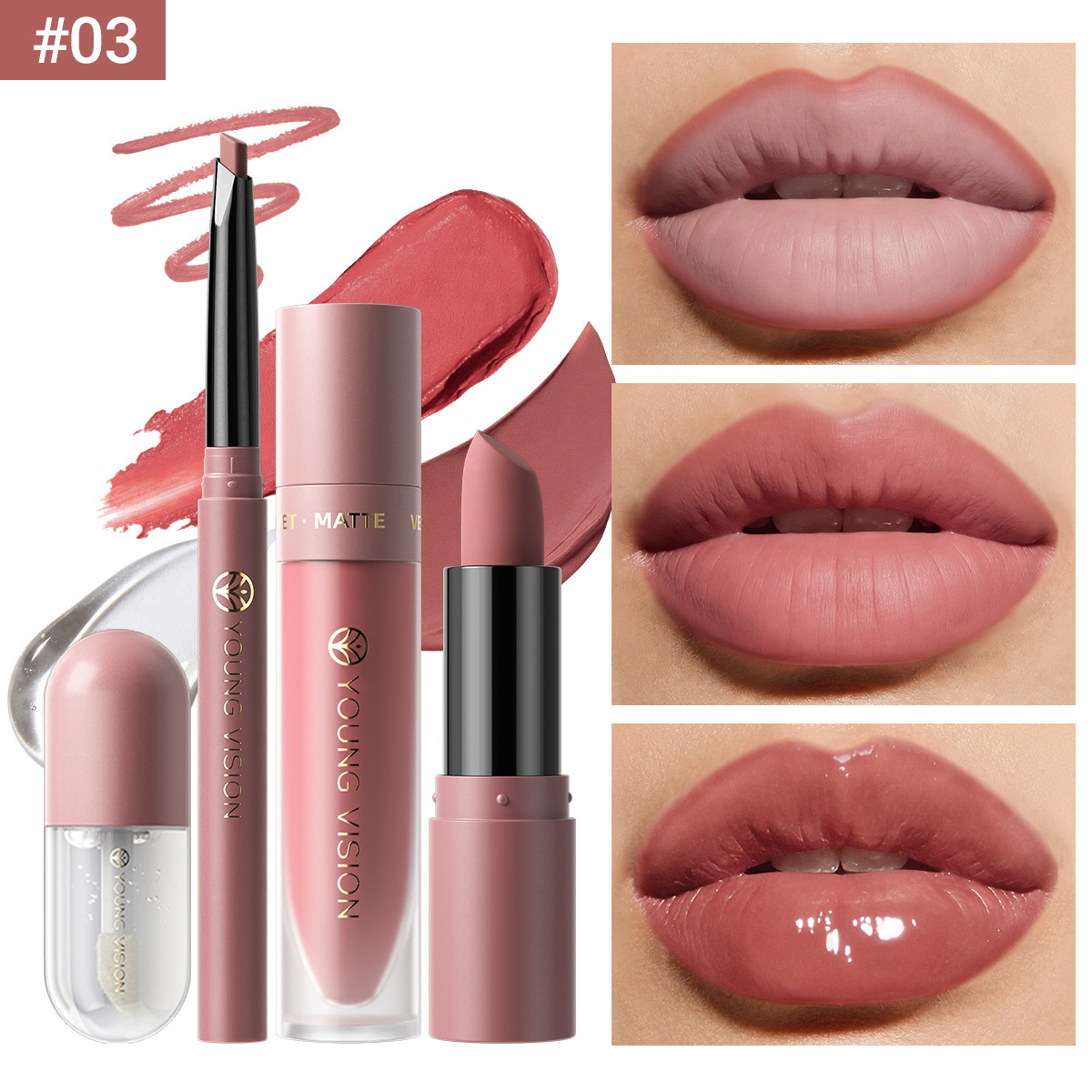 Lip set 4 lipliner lipstick liquid lipstick lip oil set 8 colors optional - Image 7