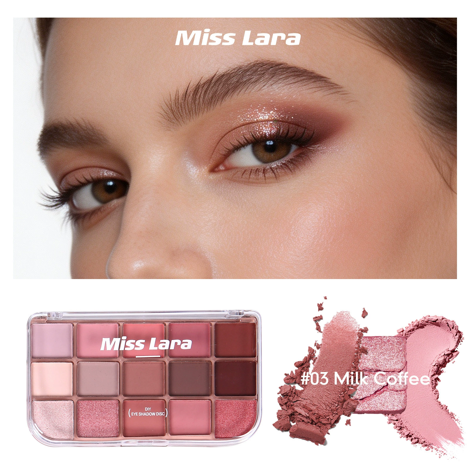 Fifteen color eye shadow plate is dull shiny the ground color smoked pink purple the sun is often dizzy Cross border color makeup eye shadow - Image 7