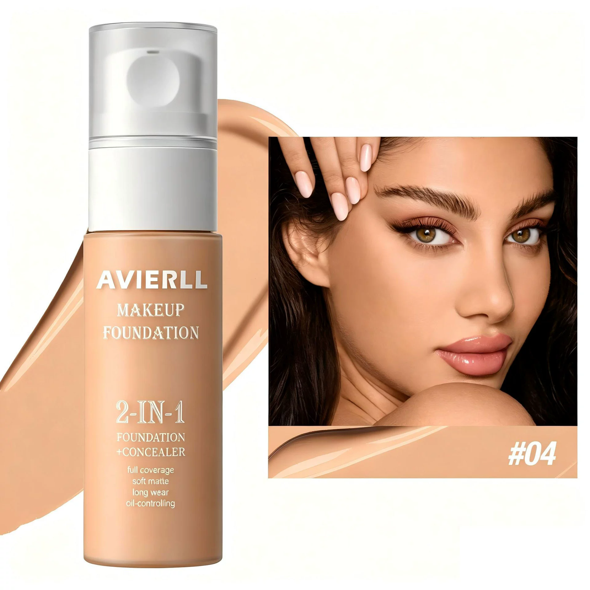 Moisturizing liquid foundation keep makeup a long time waterproof easy push off oil control concealer foundation make-up - Image 5