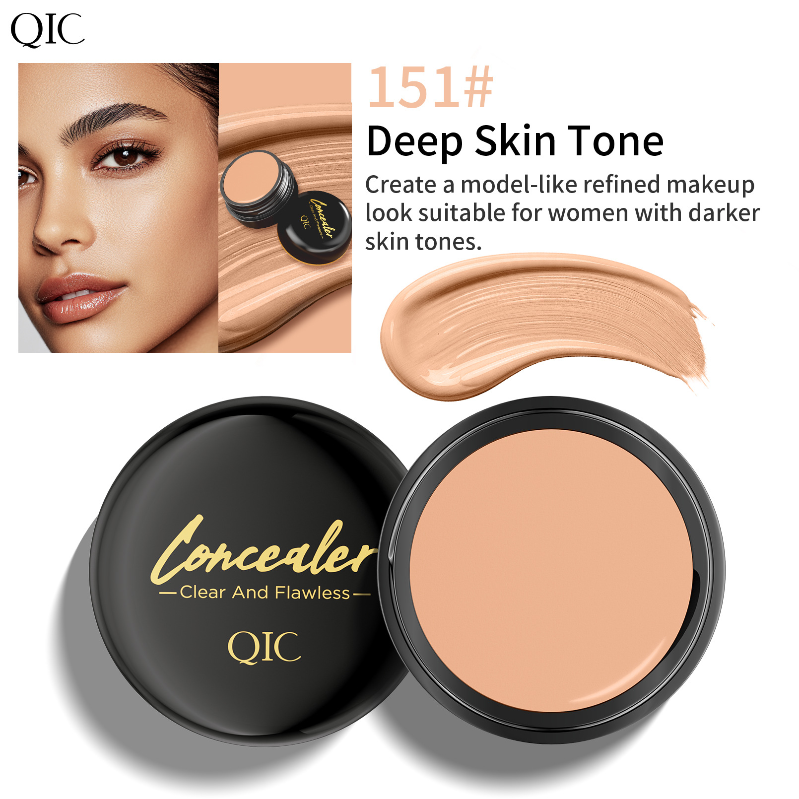 Skin softening foundation make-up concealer acne concealer black eye circles long-lasting non sticking powder - Image 9