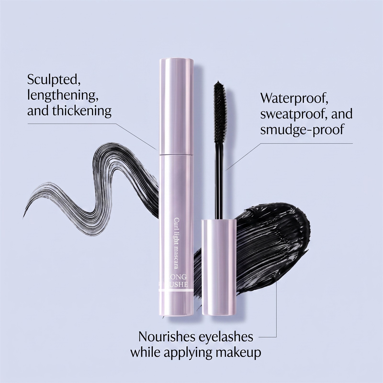 Mascara Curly and light eye black (black) natural smooth not easy to smudge daily color - Image 4