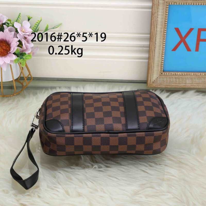 Louis Vuitton 2016 Monogram & Damier Clutch Cosmetic Bag Mini Wristlet Hand Pouch Lightweight