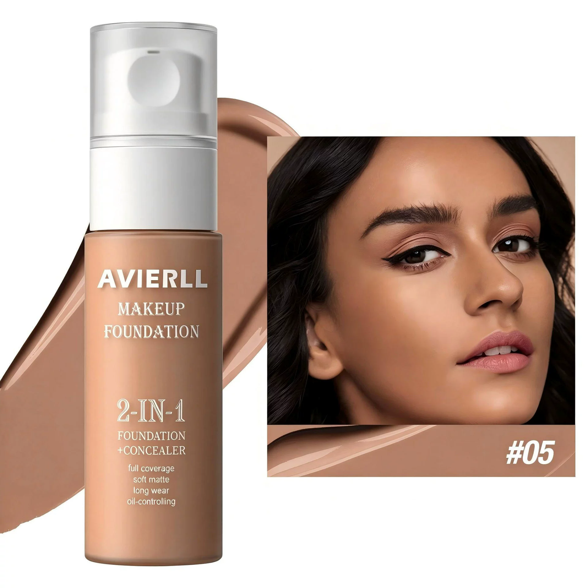 Moisturizing liquid foundation keep makeup a long time waterproof easy push off oil control concealer foundation make-up - Image 6