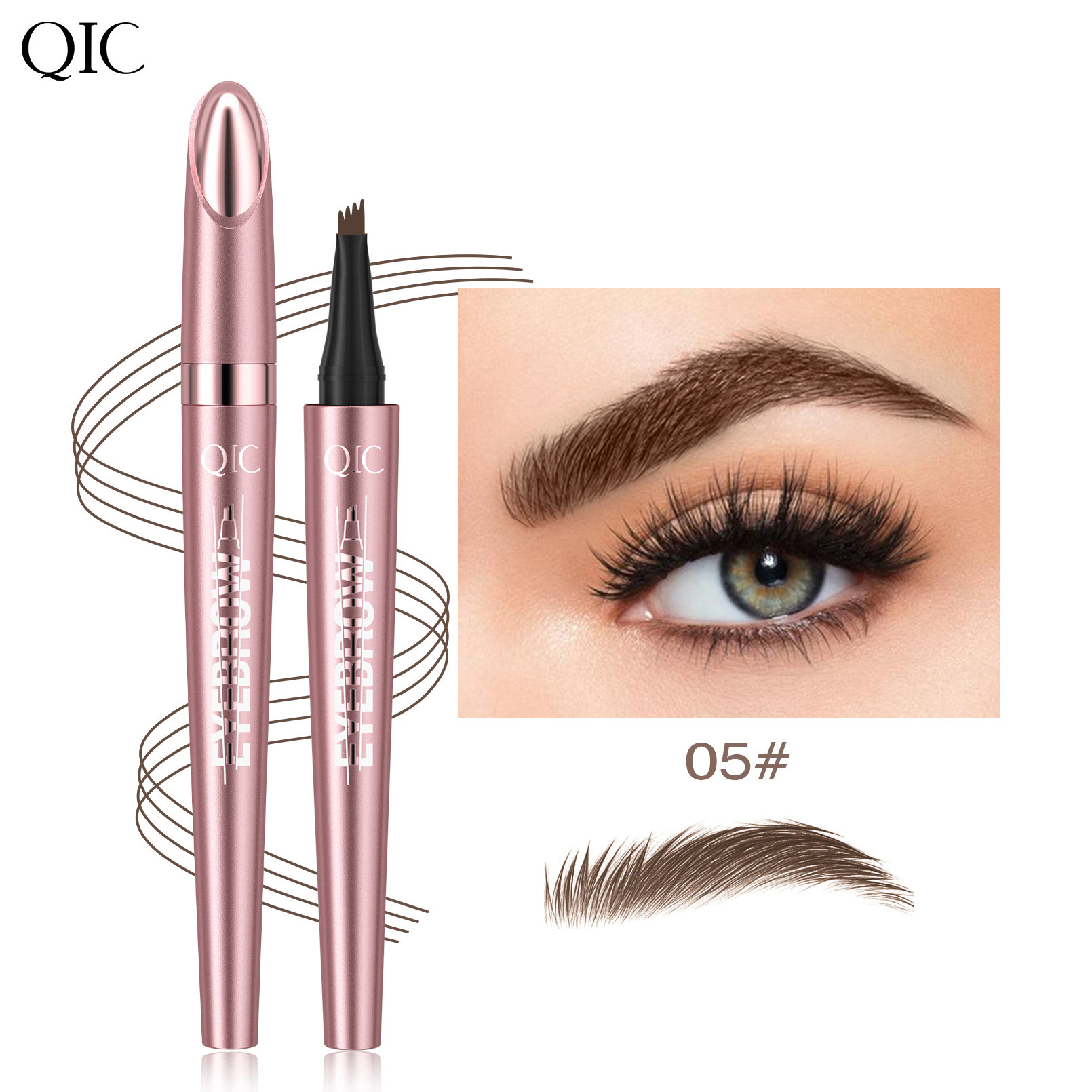 Four fork liquid eyebrow pencil four heads four claws waterproof sweat proof not easily smudged - Image 10