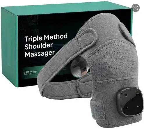 Triple-action Rechargeable Heated Vibration Shoulder Massager - Portable