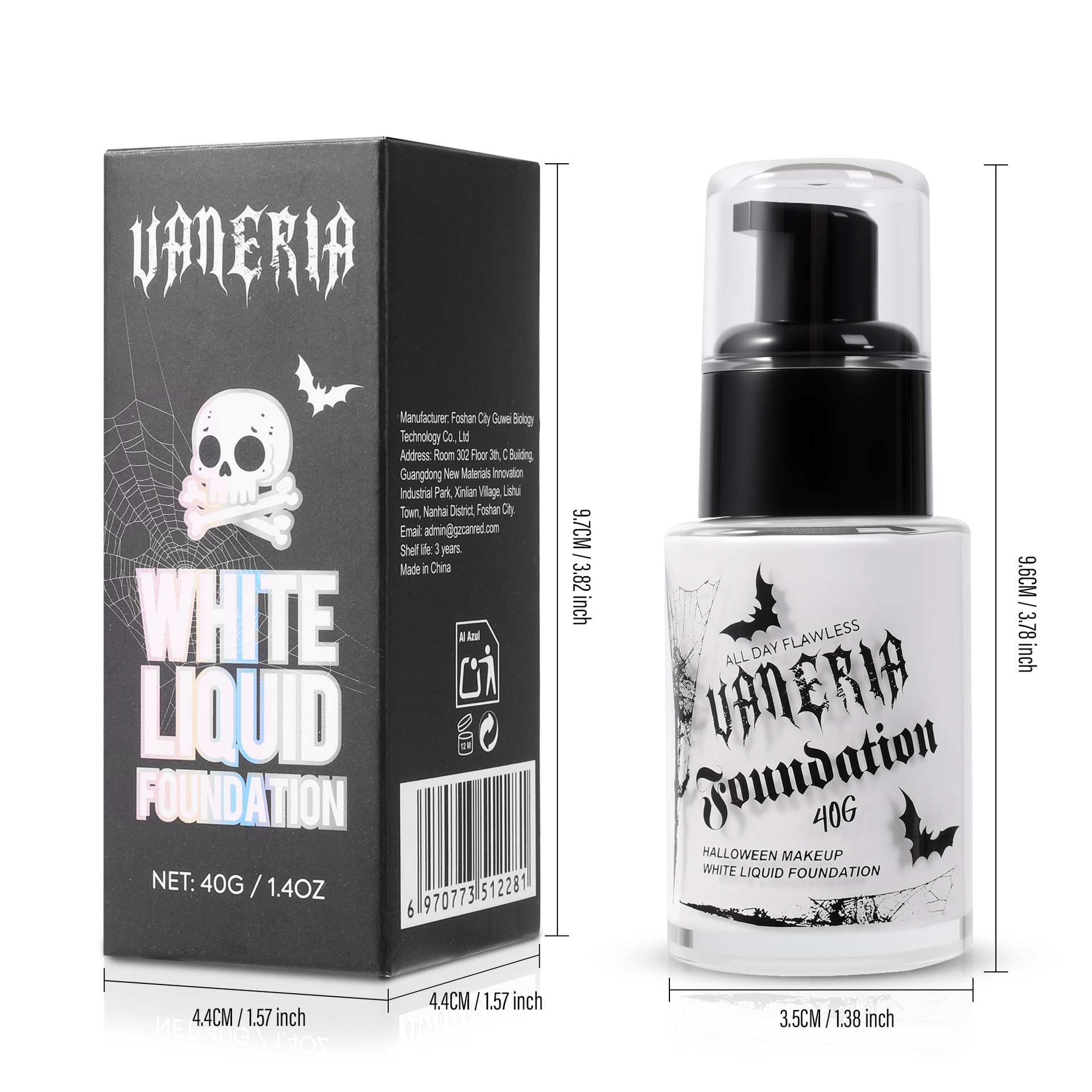 White liquid foundation Halloween cosmetics Clown Gothic makeup High coverage stage film television makeup - Image 6